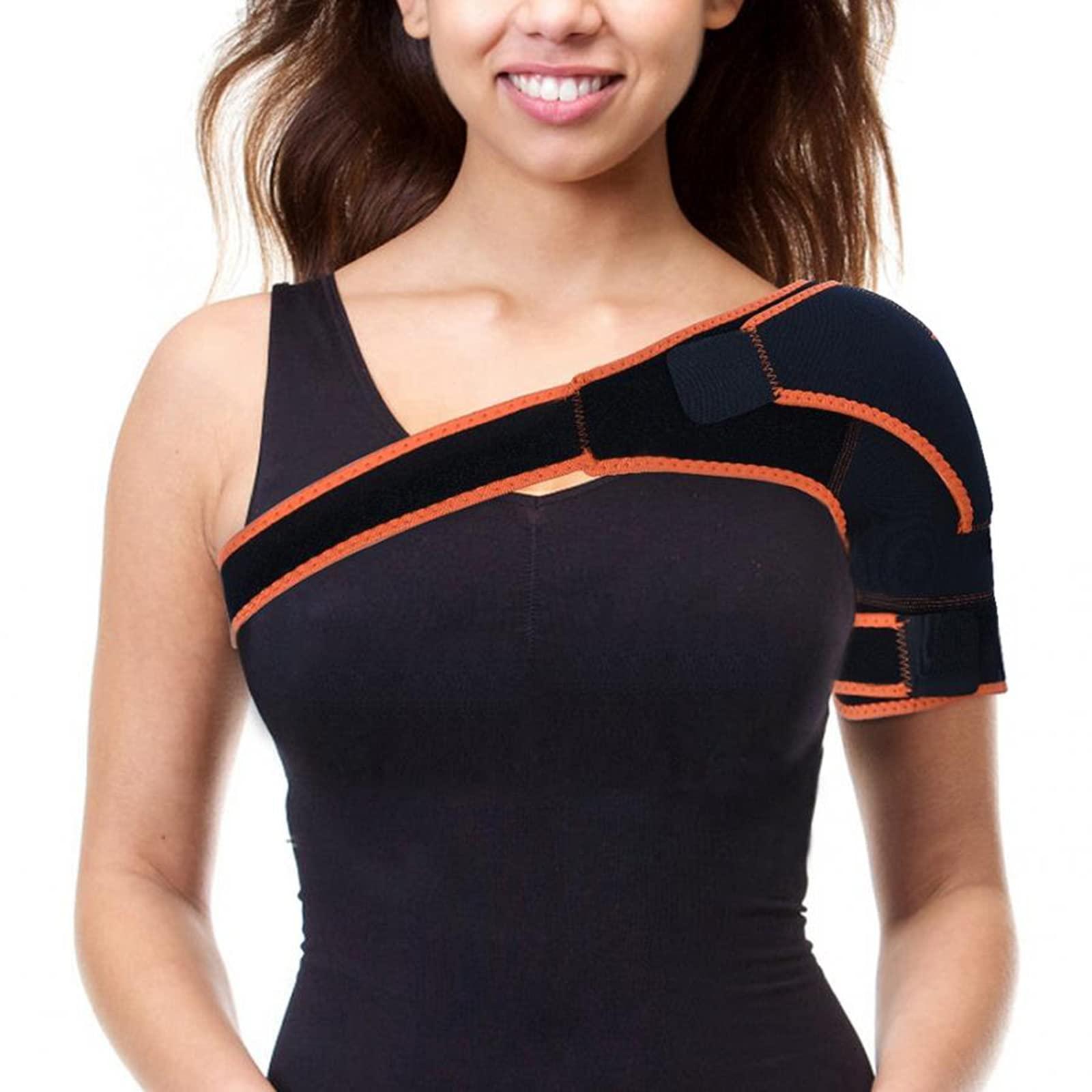 Lzour Shoulder Stability Brace for Men and Women, Pressure Pad Light and Breathable Neoprene Shoulder Support for Rotator Cuff, Dislocated AC Joint