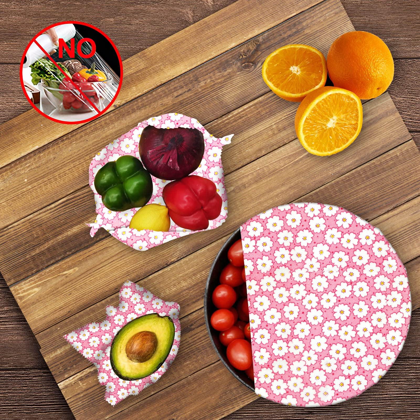 WDG Reusable Beeswax Wrap - 9 Pack, Beeswax Wraps for Food, Eco-Friendly Beeswax Food Wrap, Organic, Sustainable, Biodegradable, Zero Waste, Plastic-Free Food Storage (1L Orange | 3M Lemon | 5S Pear)