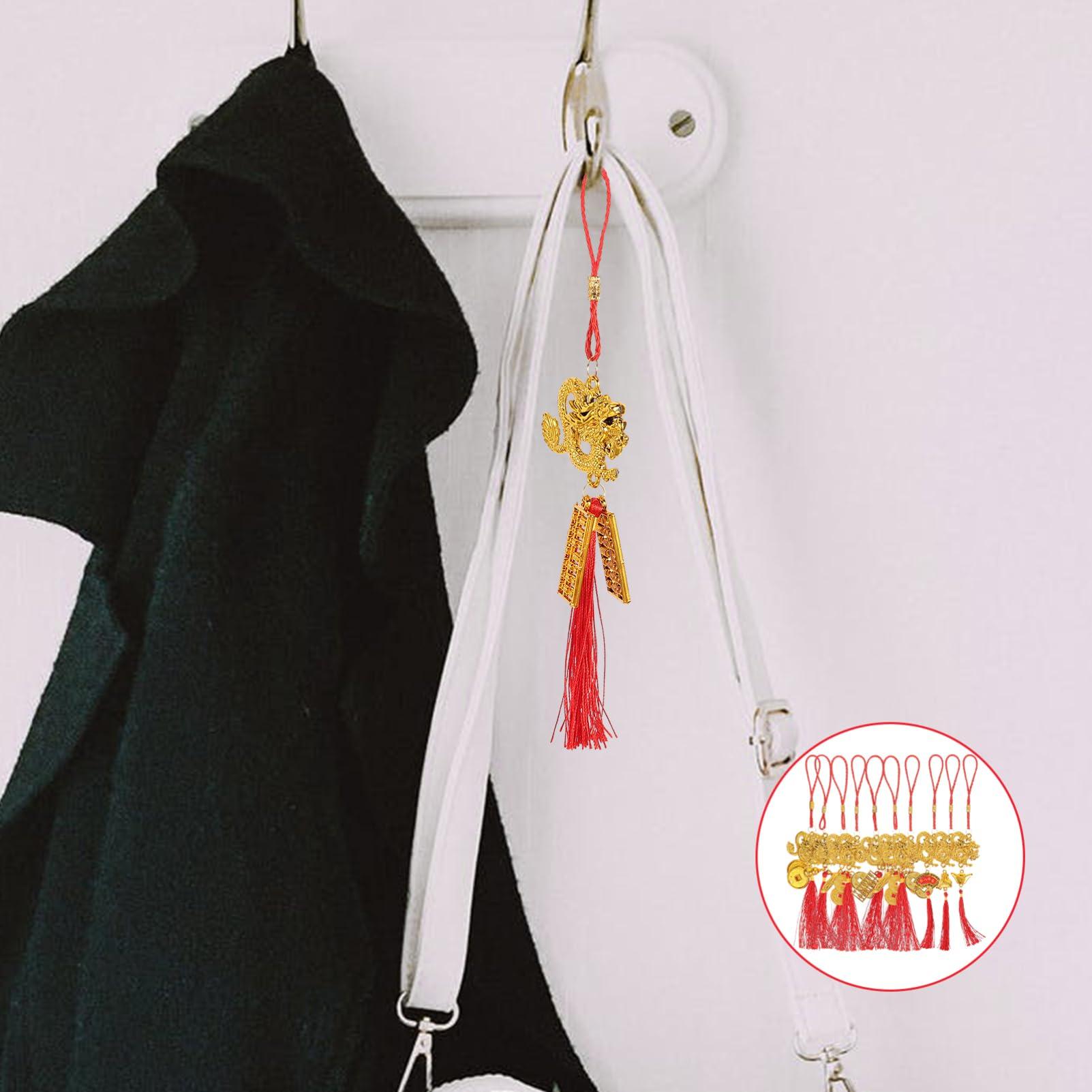 Cabilock 10pcs Good Luck Charms Chinese Style Chinese Chinese red Knot Chinese Decor car Accessories Lucky Knot Lucky New Year Ornaments Christmas Dragon Decor Ornament Rearview Mirror