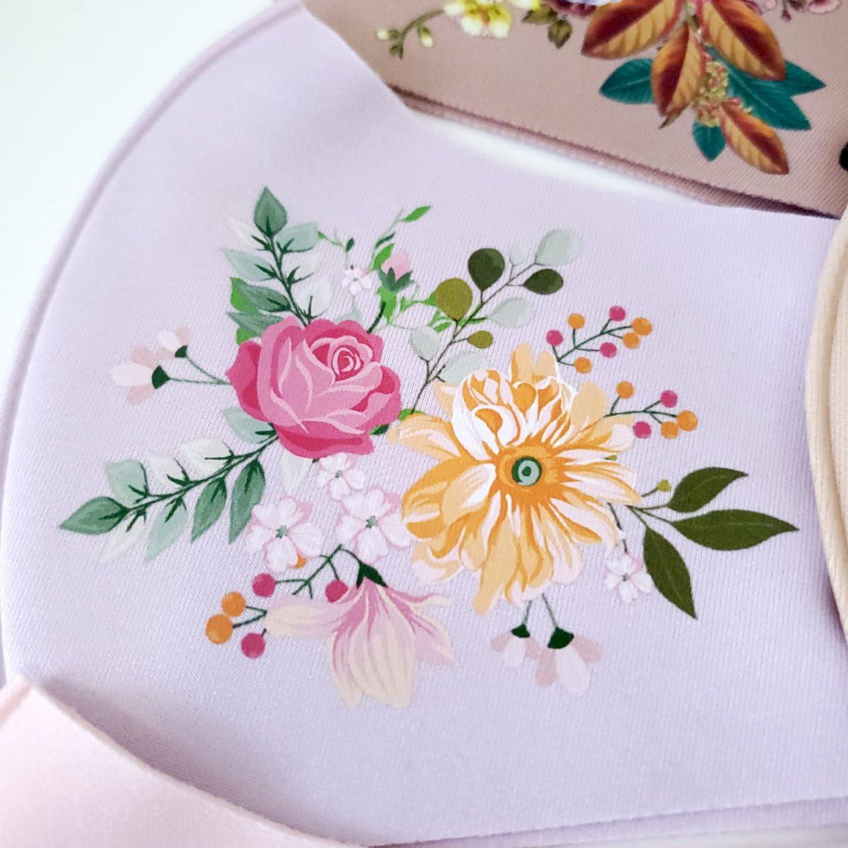 OMG Decor OMG Decor Reusable and Washable Face Masks,Adjustable Ice Silk Cloth Mask,Beautiful Flower Pattern Cloth Face Mask,Pack of 6,S7