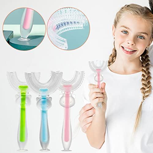 ZXXX ZXXX Kids Toothbrushes - 360 Oral Teeth Thorough Cleaning Massaging U-Shaped Silicone Toothbrush for Toddlers and Children Age 1-3