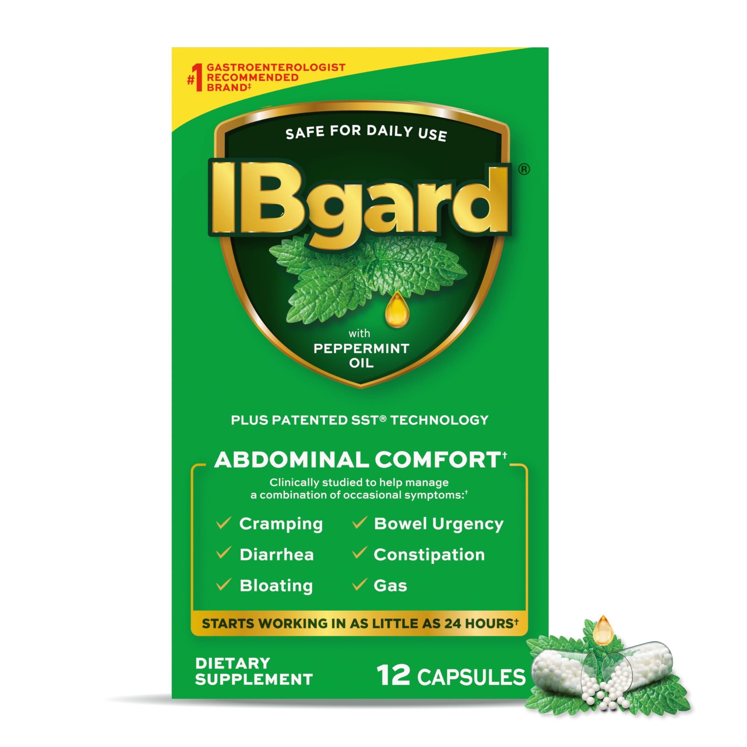 IBgard IBgard Gut Health Supplement, Peppermint Oil Capsules for Abdominal Comfort, 12 Capsules (Packaging May Vary)