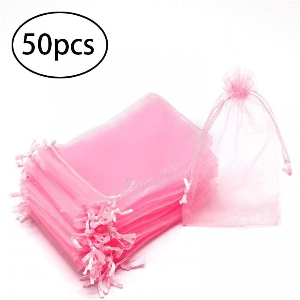 ST4U Organza Bags 50pcs Small Jewelry Pouches Gift Bags Drawstring Bags Mesh Sachet Bags for Wedding Favour Party Gift Candy Packing