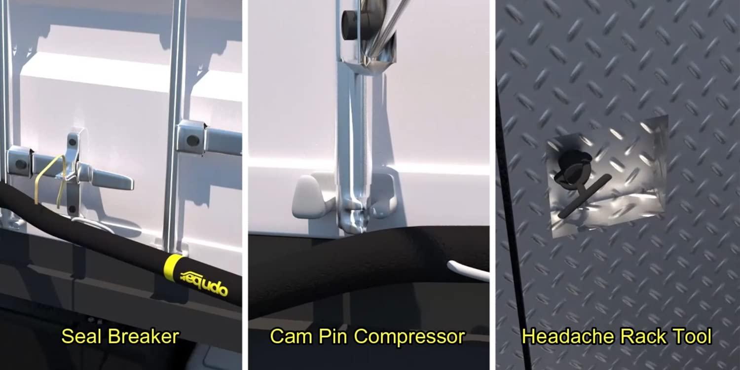 OPNBar OPNBar Version 2 (1 Pack) Large Mouth Leverage Bar with SAFER GRIP Gloves - for Shipping Container Doors - no 5th Wheel Release - Made in The USA by SCS International