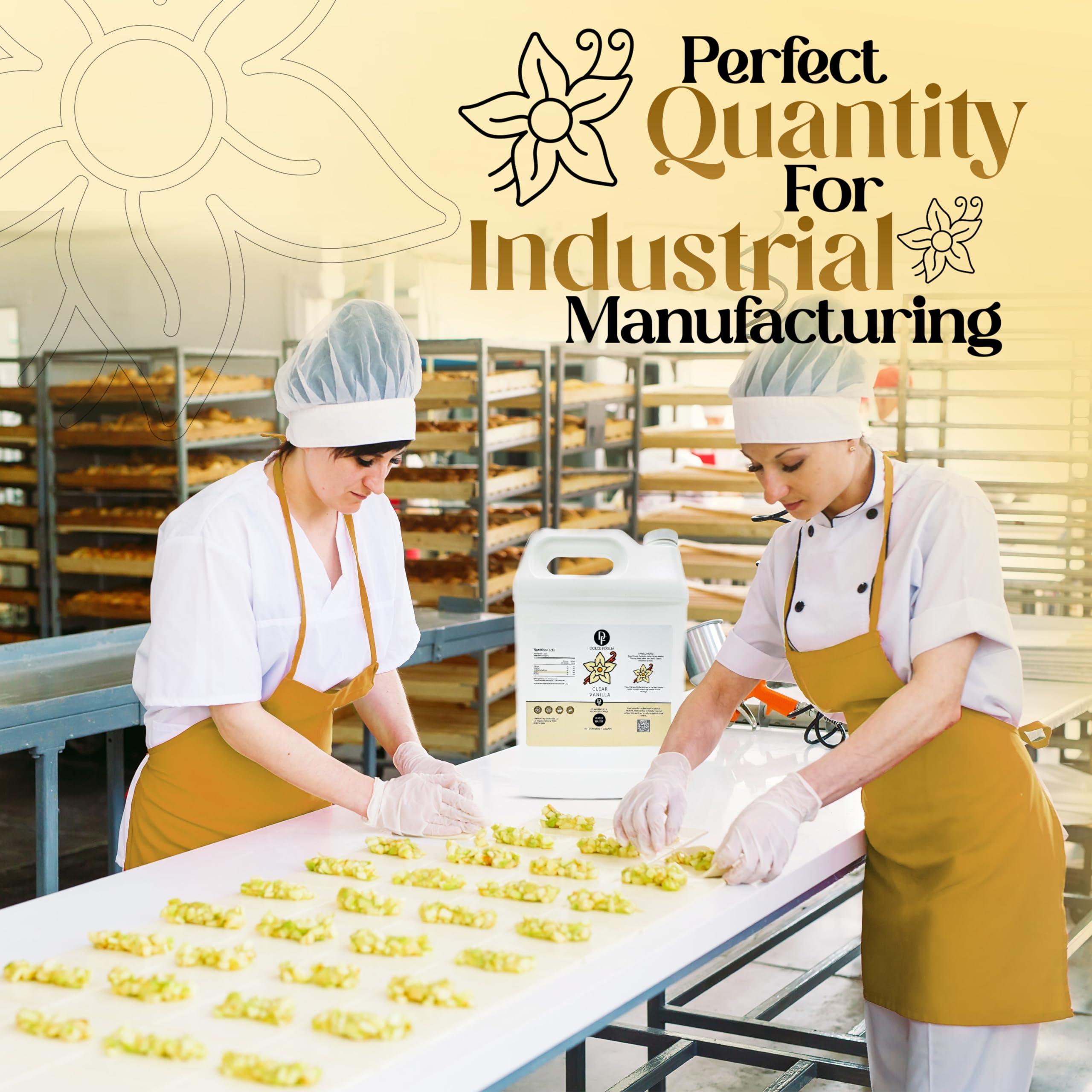 Dolce Foglia Dolce Foglia Clear Double Strength Imitation Vanilla Extract - 1 Gallon - Gluten-Free, Keto-Friendly & Sugar-Free Vanilla Flavoring with Natural and Artificial Vanilla Flavor