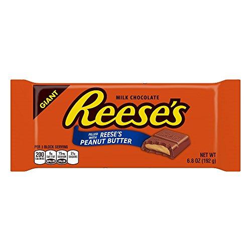 HERSHEY'S REESE's Giant Filled Peanut Butter, (6.8-Ounce Bar, Pack of 12)