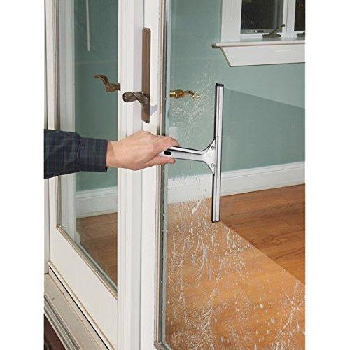 UNGER Unger Professional 12\" & 8\" Stainless Steel Window Squeegee Cleaning Bundle - Heavy Duty Window & Glass Cleaning Supplies