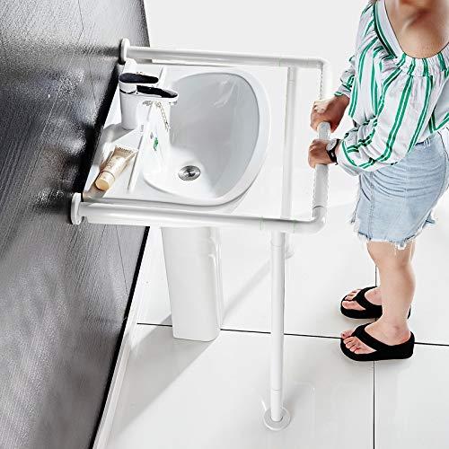 SJHFG Bathroom Handrail Toilet Handrails Disabled Stainless Steel Bathroom Grab Bar for Elderly Wall Mounted Washbasin Safety Grab Rails Bathroom Grab Bars (Color : B White)