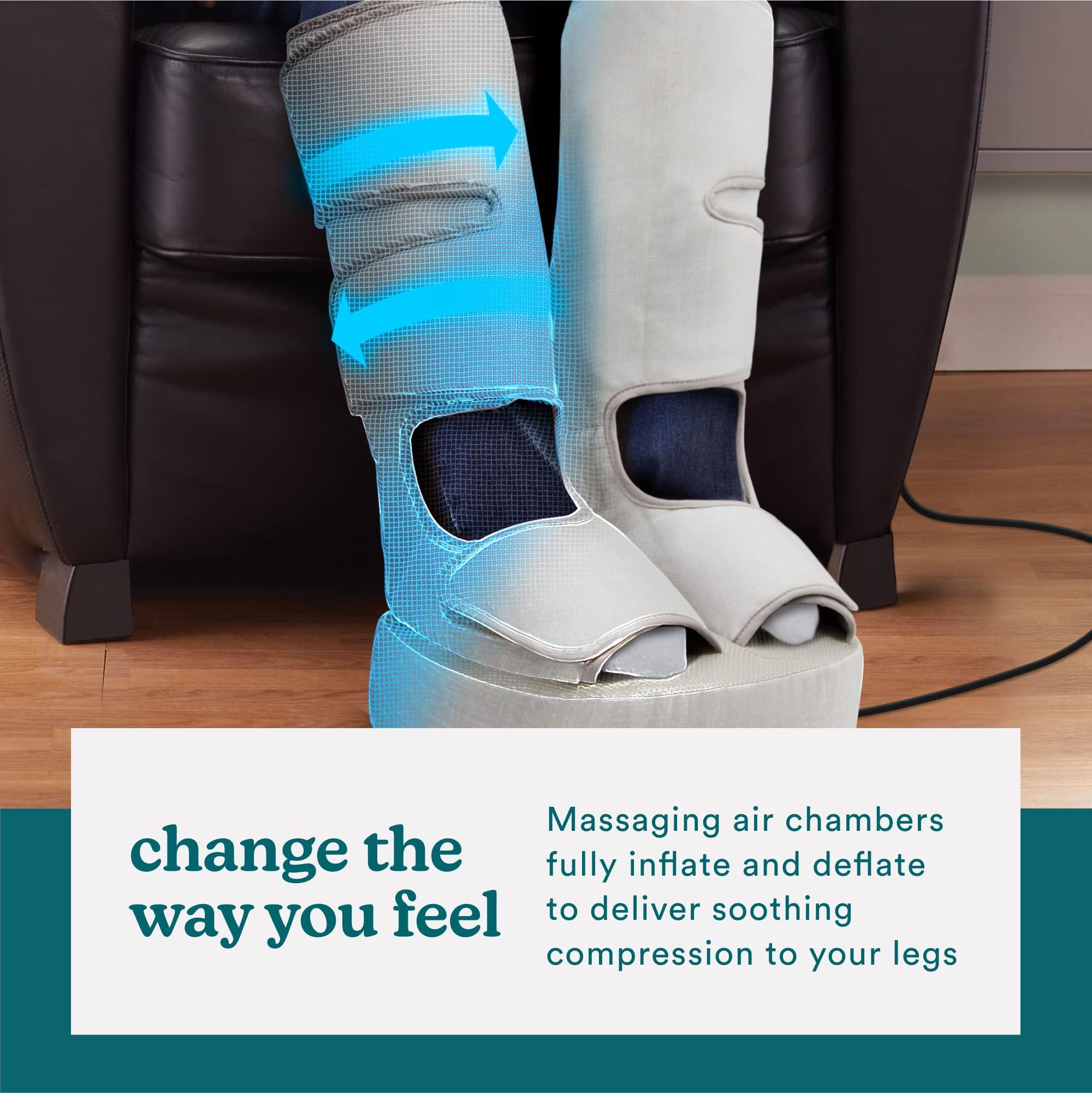 Homedics Homedics Leg & Foot Massager, Deep Kneading Shiatsu, 360-Degree Leg Massager, Soothing Heat, Multiple Massage Modes, Calf to Toe Muscle Relaxation, Compact and Portable