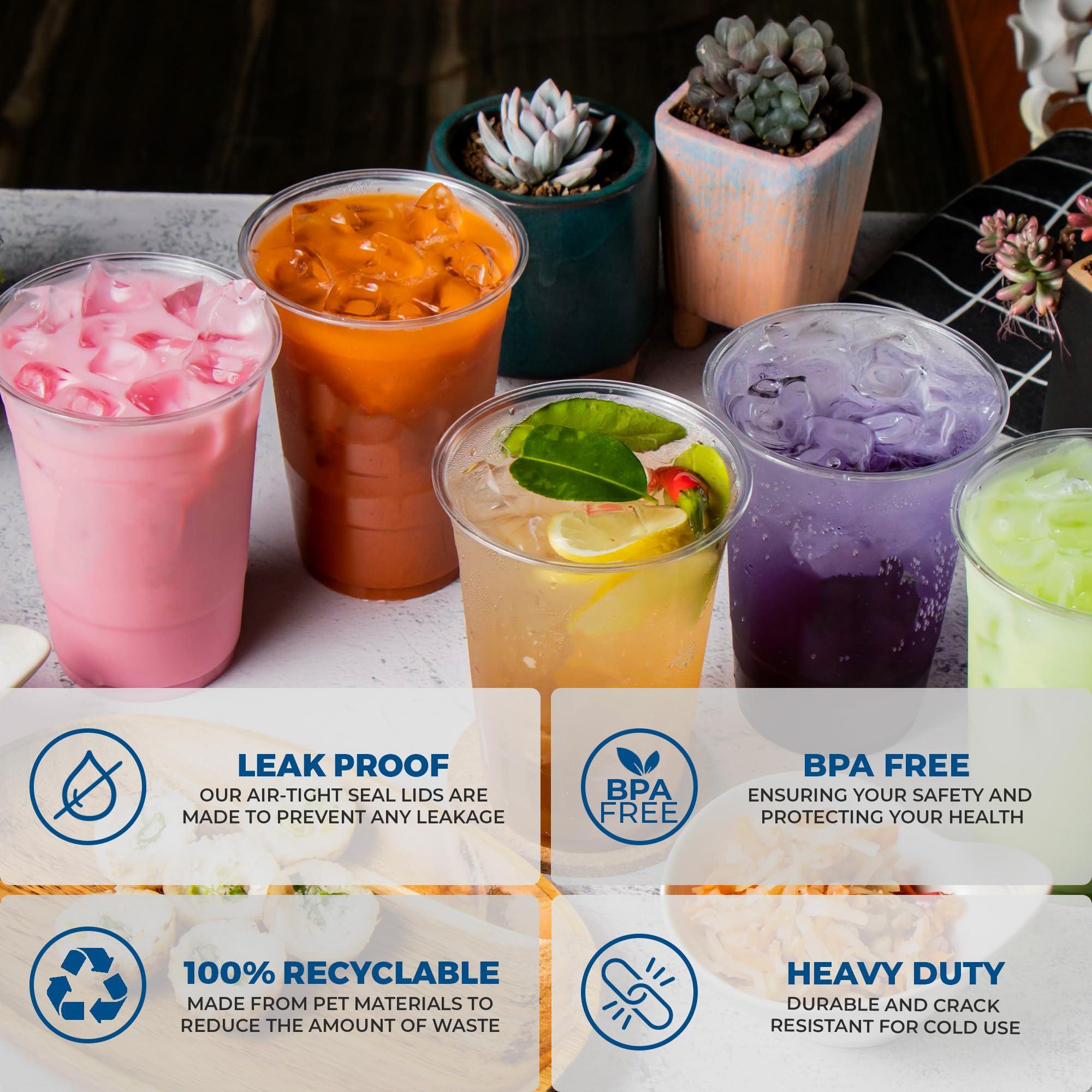 Freshware Freshware 12 oz Clear Disposable Plastic Cups, 100 Pack Clear Plastic Cups Tumblers, Heavy-duty Party Glasses, Disposable Cups for Thanksgiving, Halloween, Christmas Party