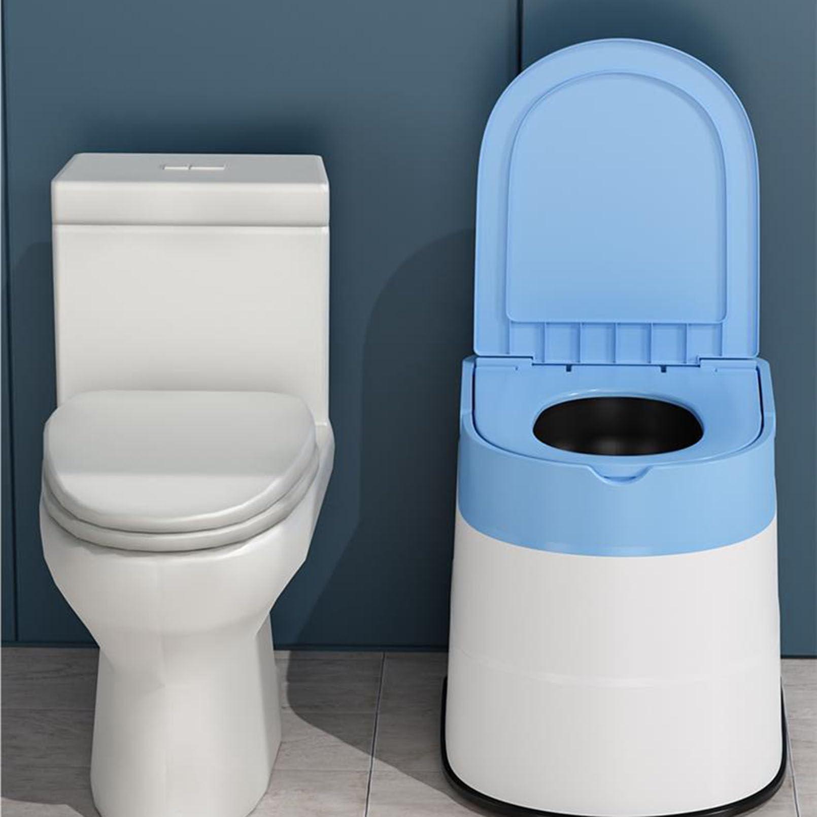 JATIBOSH Raised Toilet Seat with Handles Up to 500 Lbs, Elevated Handicap Toilet Seat Riser for Seniors Waterproof, Non Slip, Stand Alone Toilet Safety Frame, Fit Any Toilet, Blue