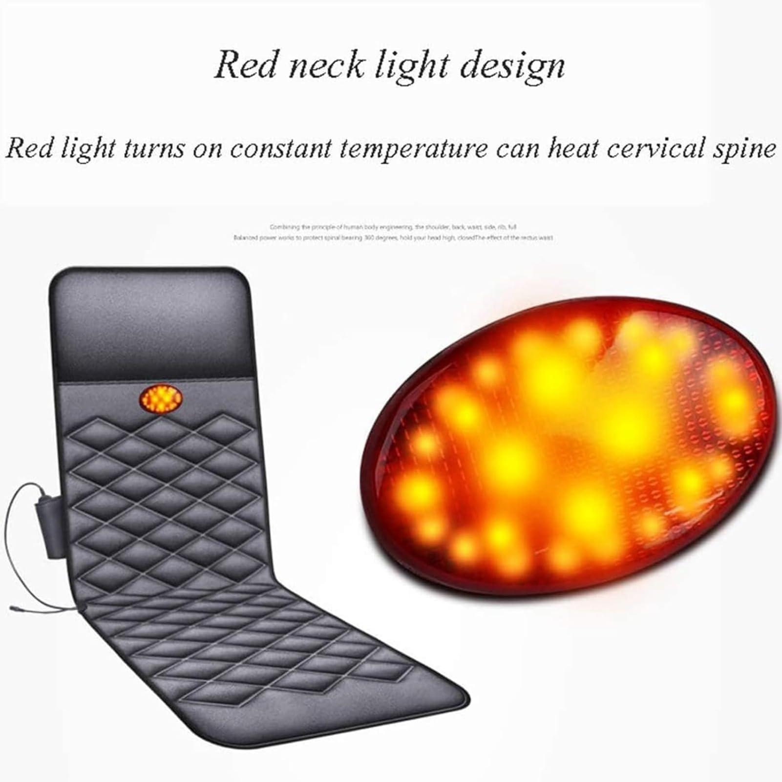 ctamm Electric Massage Mattress MatFull Body Electric Massage Mat with Shiatsu Kneading Massage Heads, Foldable Full Body Massager Cushion with 9 Modes 10 Vibration Motors for Pain Relief