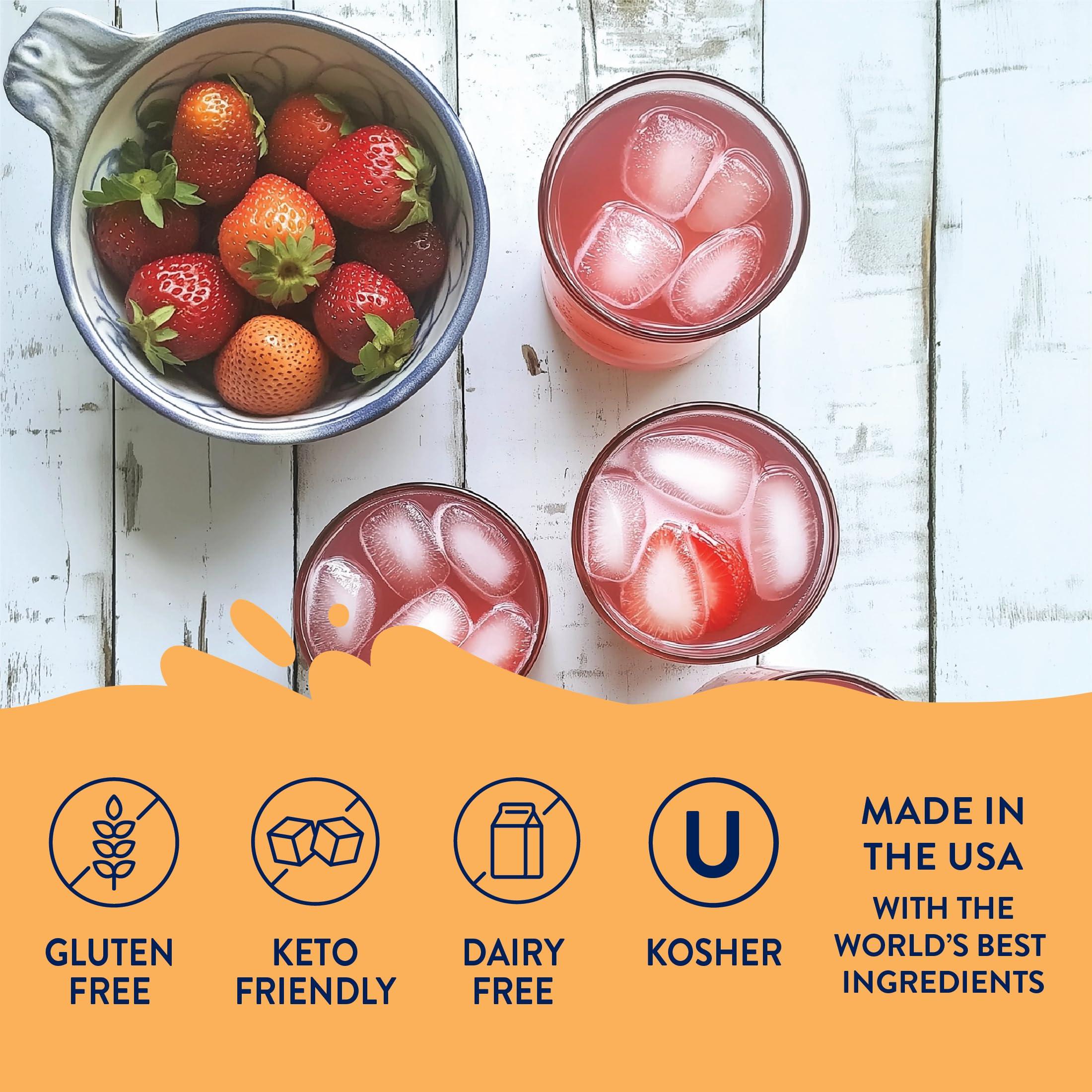 Jordan\'s Skinny Mixes Jordan\'s Skinny Mixes Sugar Free Syrup, Strawberry Lemonade Flavor, Flavored Water Enhancer, Drink Mix for Ice Tea, Lemonade & More, Zero Calorie Flavoring, Keto Friendly, 25.4 Fl Oz, 1 Pack