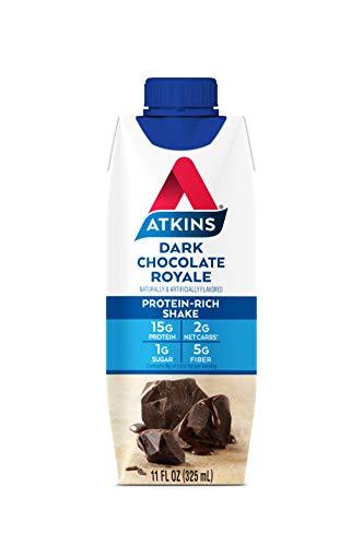 Atkins Atkins Gluten Free Protein-Rich Shake, Dark Chocolate Royale, Keto-Friendly, 8 Count (Pack of 1)