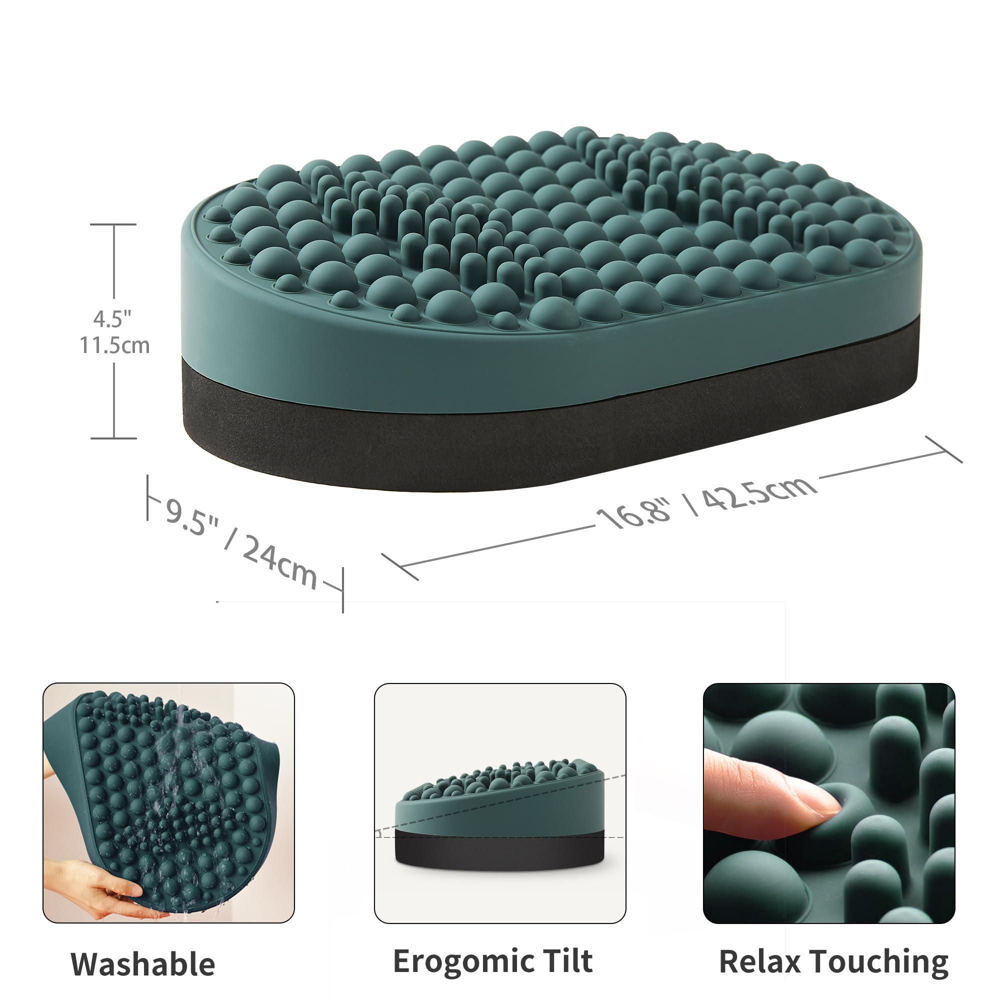 DIKDOC Dikdoc Foot Rest for Under Desk at Work, Home Office Foot Stool, Ottoman Foot Massager for Plantar Fasciitis Relief, Soft Silicone Footrests, Anti-Fatigue Fidget Toy (Eucalyptus)