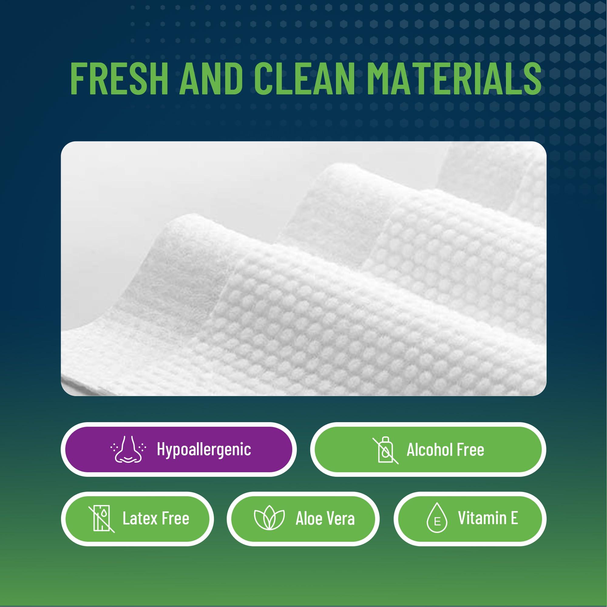 UNIFREE Unifree Disposable Washcloths Wipes Body Cleansing Wipes for Adults Bathroom Wipes 50 Count (Pack of 8)