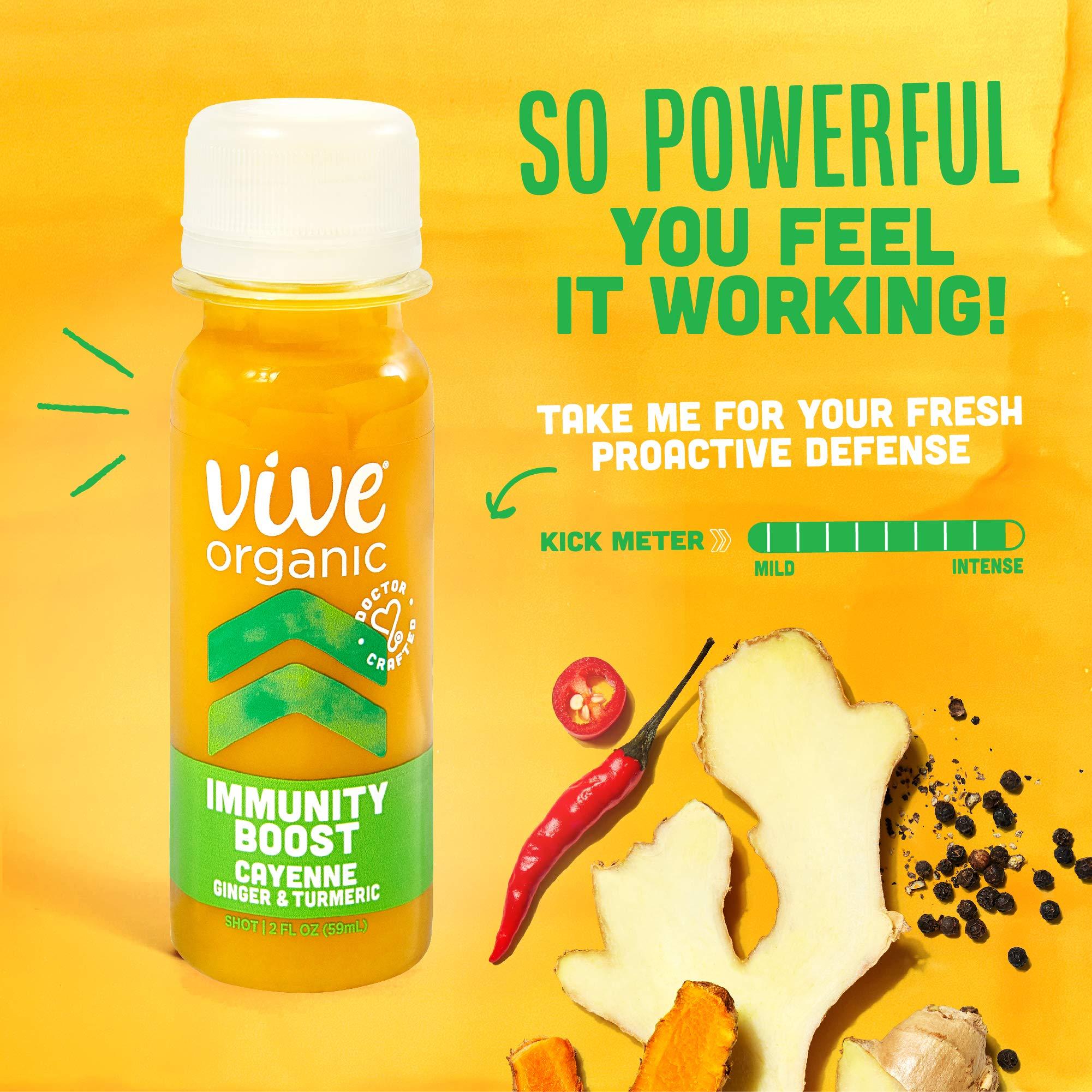 Vive Organic Vive Organic Immune Support Shot, Cold-Pressed Ginger, Turmeric & Cayenne, Gluten Free, Vegan, Immunity Boost Cayenne, 2 Fl Oz (Pack of 12)