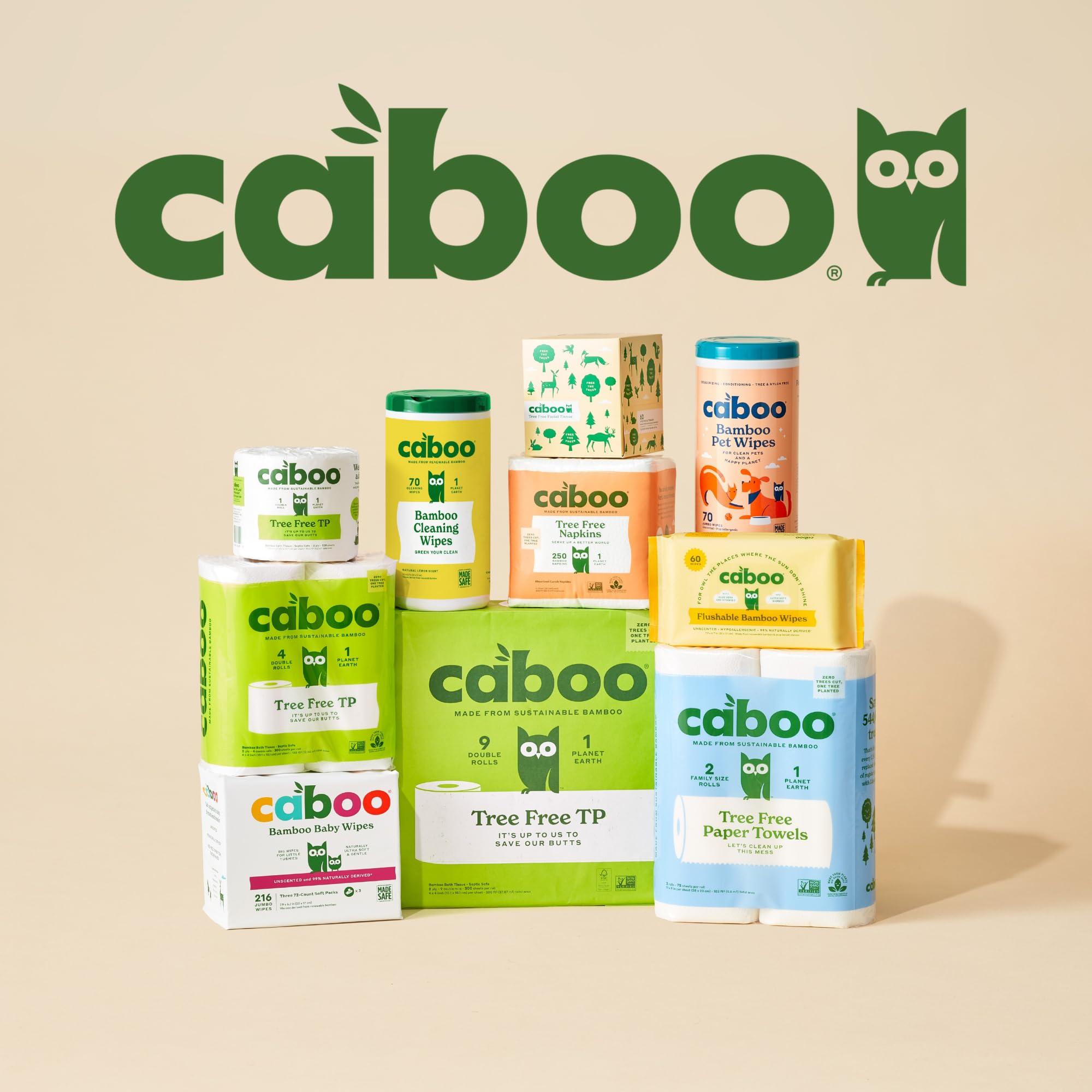 Caboo Caboo Tree Free Bamboo Paper Towels, 8 Rolls, Earth Friendly Sustainable Kitchen Paper Towels with Strong 2 Ply