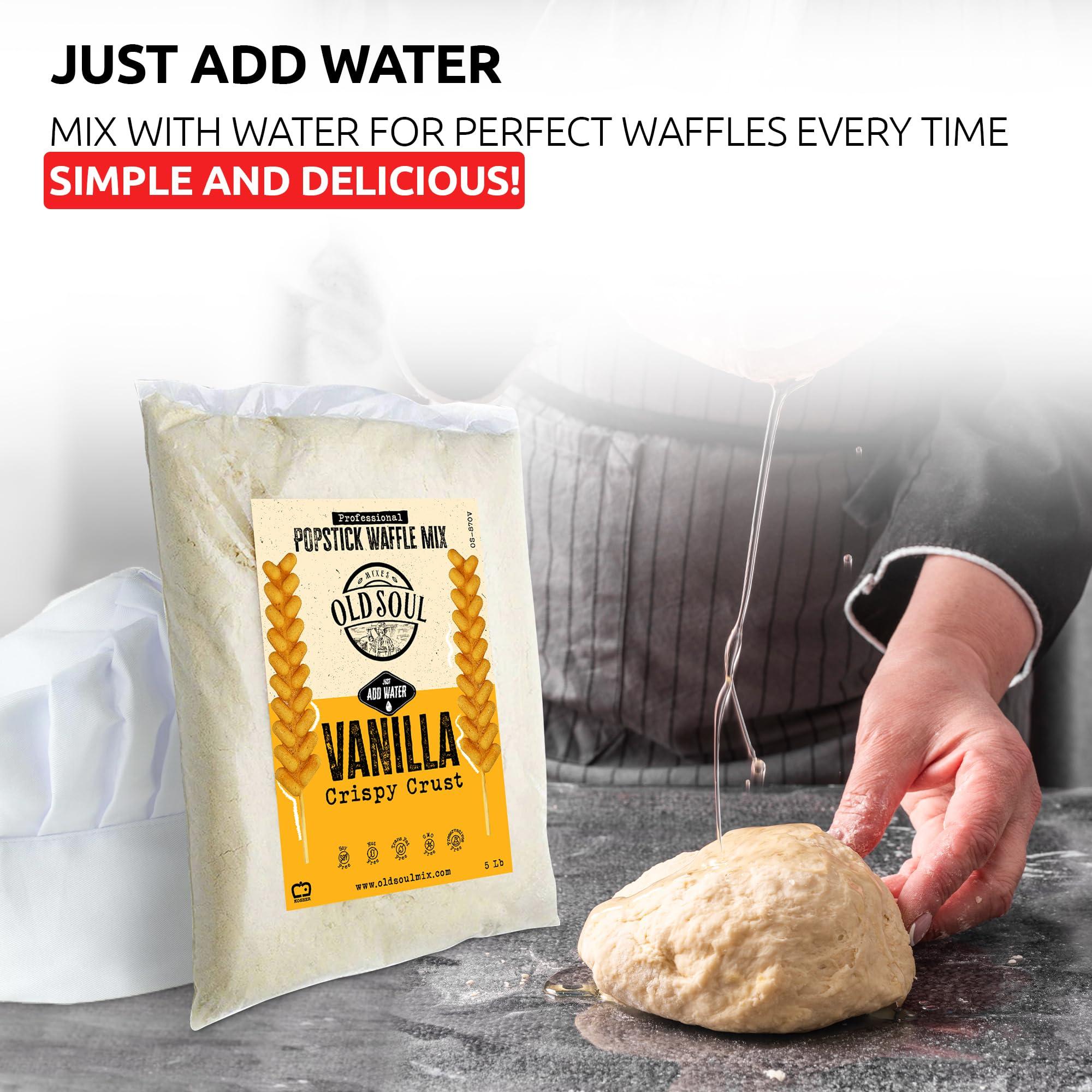 MIXES OLDSOUL OldSoul Professional Popstick Waffle Mix | Stick Waffles Dough Mix | Vanilla Flavor | 112 Waffles | 5 Lbs (5 Lbs, Traditional)