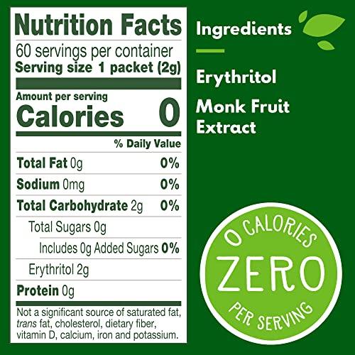 Truvia Truvia Calorie-Free Sweetener from the Monk Fruit Packets, 60 Count Monkfruit Box (Pack of 1)