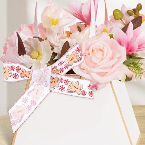 Healifty 1 Roll Handmade Wire Edge Bow Ribbon Wrapping Ribbon DIY Ribbon Christmas Tree Decorative Ribbon Xmas Ribbon Christmas Ribbon Decor Ribbons for DIY Packing Ribbons