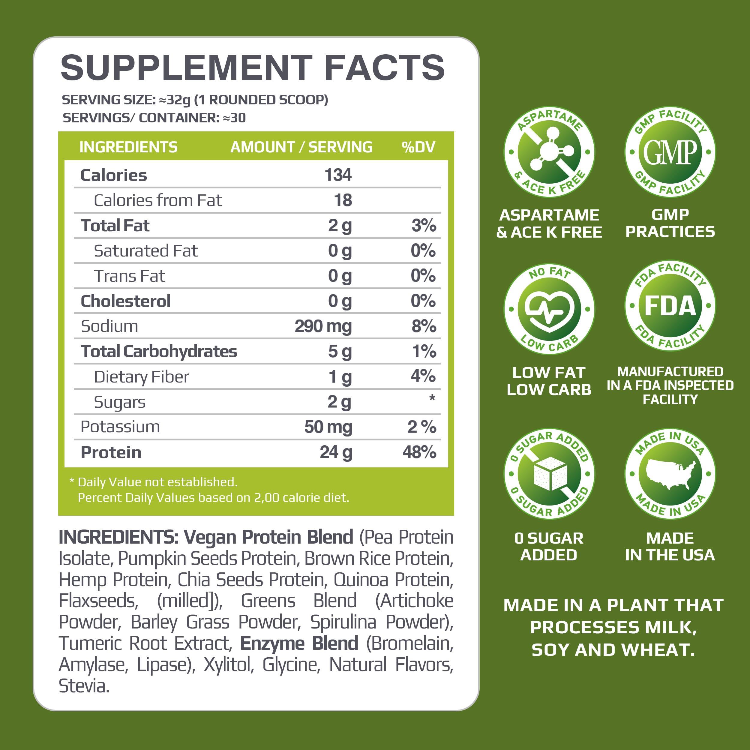 MUSCLE FOOD LABS MUSCLE FOOD LABS MFL Vegan, Plant-Based Protein Powder l Gluten Free l Non Dairy l Non GMO l Lactose Free lKeto-Friendly |2.12 lbs (Vanilla Bean)