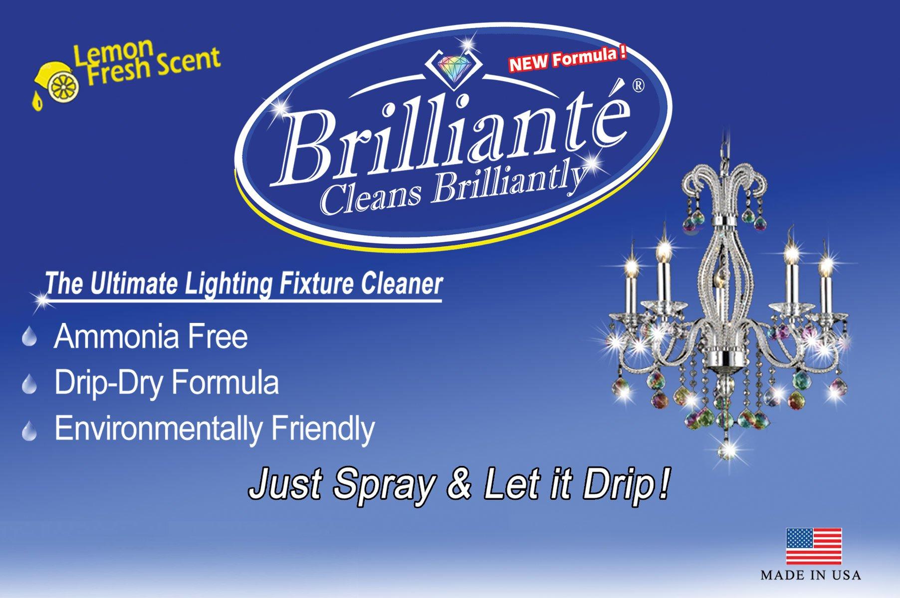 BRILLIANTÉ BRILLIANTÉ Crystal Chandelier Cleaner Manual Sprayer 32oz Environmentally Safe, Ammonia-Free, Drip-Dry Formula, Made in USA (1)