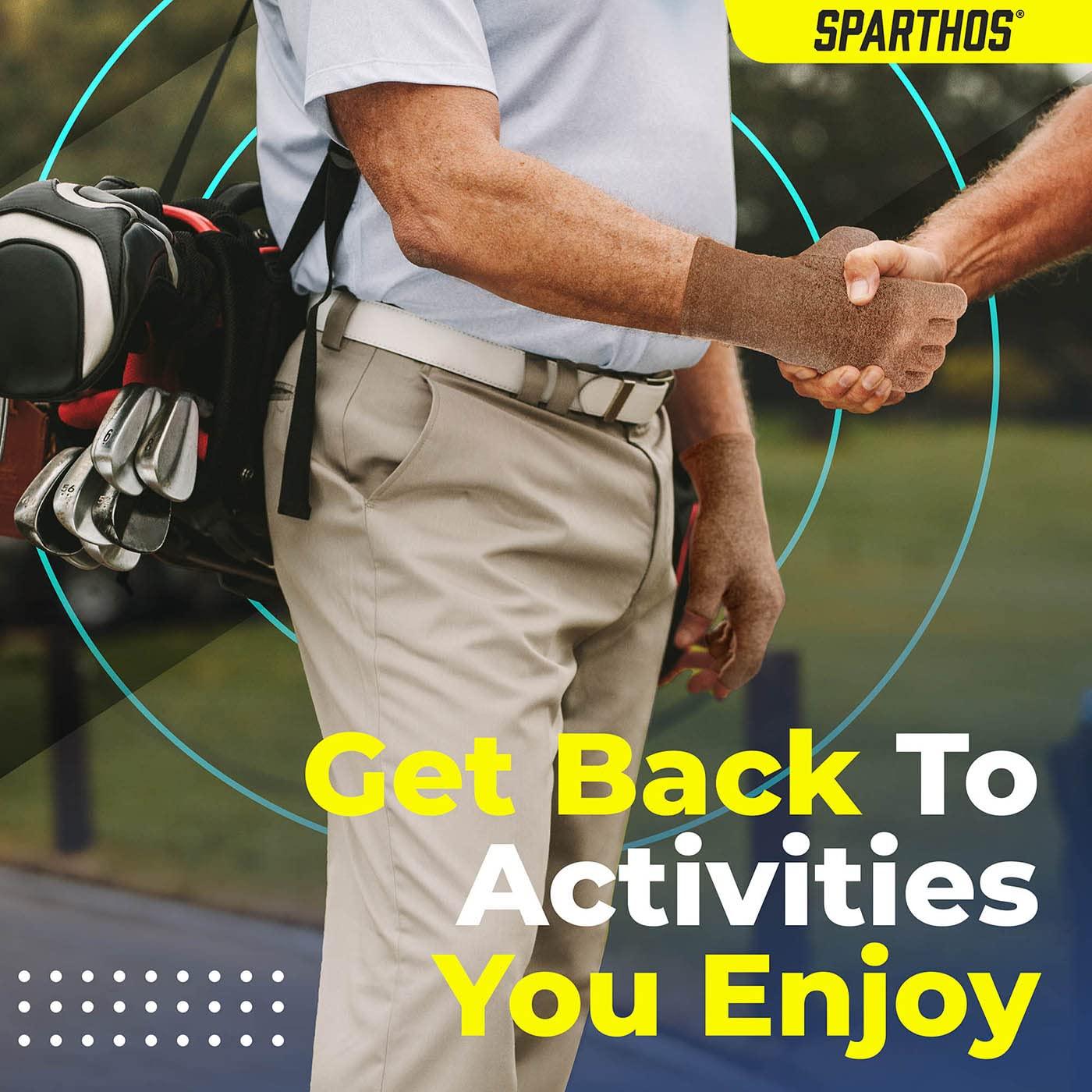 Sparthos Sparthos Arthritis Hand Compression Gloves - Helps With Carpal Tunnel & Rheumatoid Artritis Pain - Support Your Hands While Typing - Fingerless Circulation Glove - Fits Men & Women (Beige - Large)