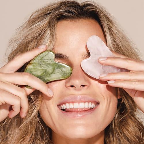 Zoë Ayla Zoe Ayla Gua Sha, Jade, 1 pc - Facial Massager - Firming Gua Sha Facial Tools - Brightens Complexion, Reduces Fine Lines and Wrinkles - Enhances Serum, Moisturizer and Facial Oil Absorption