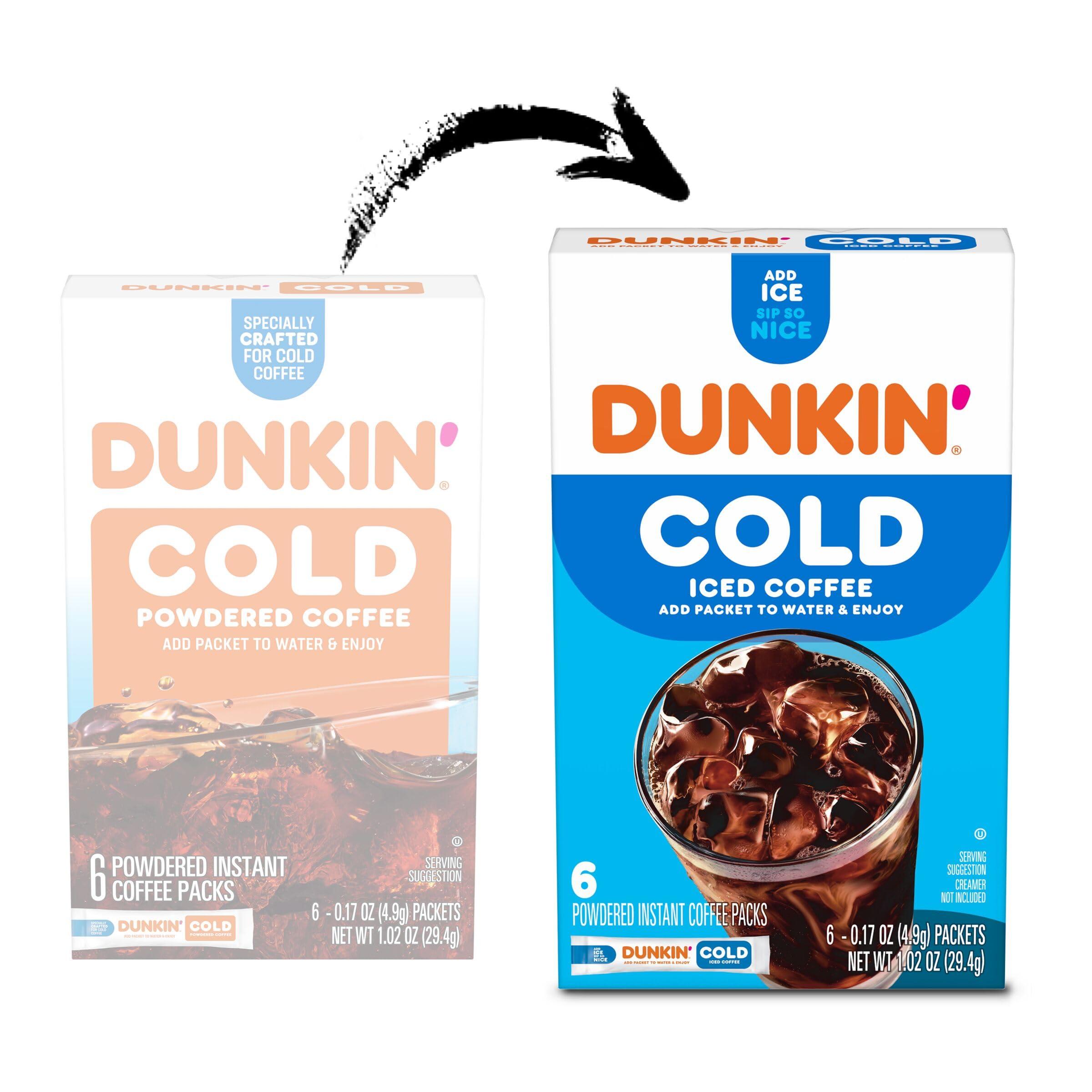 Dunkin\' Dunkin\' Cold Powdered Single Serve Instant Coffee Packs, 6 Count