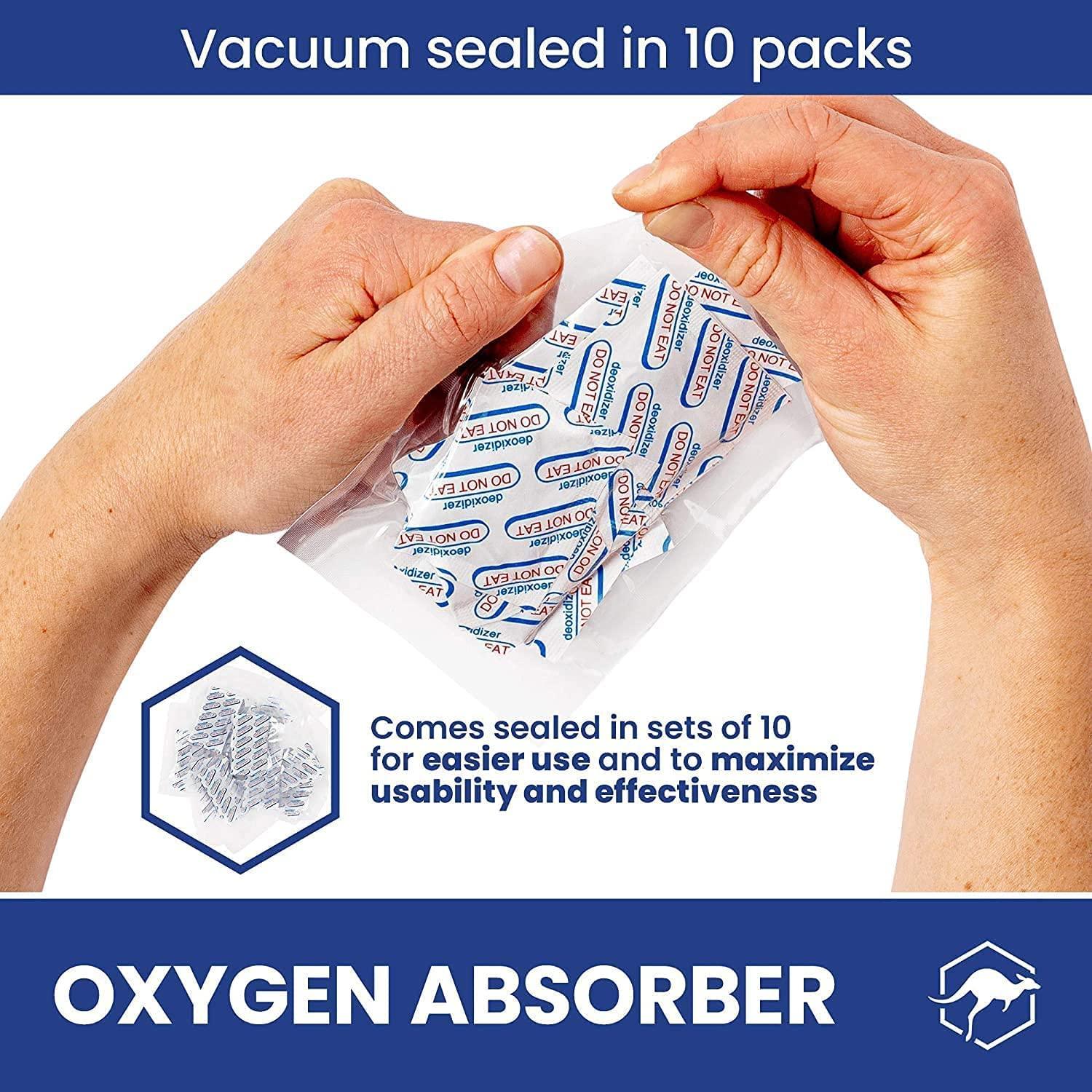 Wallaby Wallaby 500cc Oxygen Absorbers - 100 Count (10x Packs of 10) + 2500cc Oxygen Absorbers - 20 Count (Individually Sealed) - for Long Term Food Storage & Survival