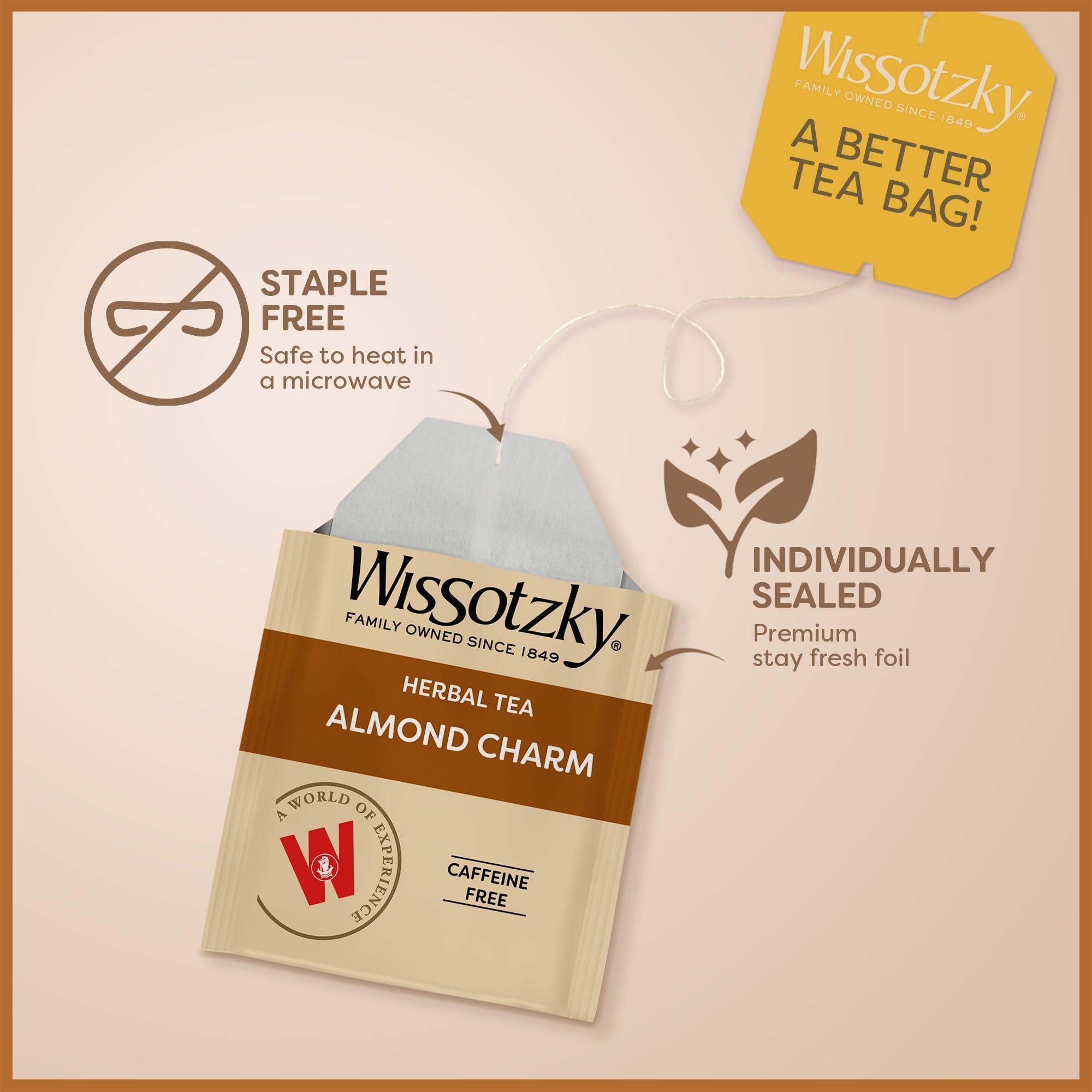 Wissotzky Wissotzky Almond Charm Tea Bags, 20 Tea Bags | Caffeine Free | AKA Chemdat Hashaked | Delicious Aroma