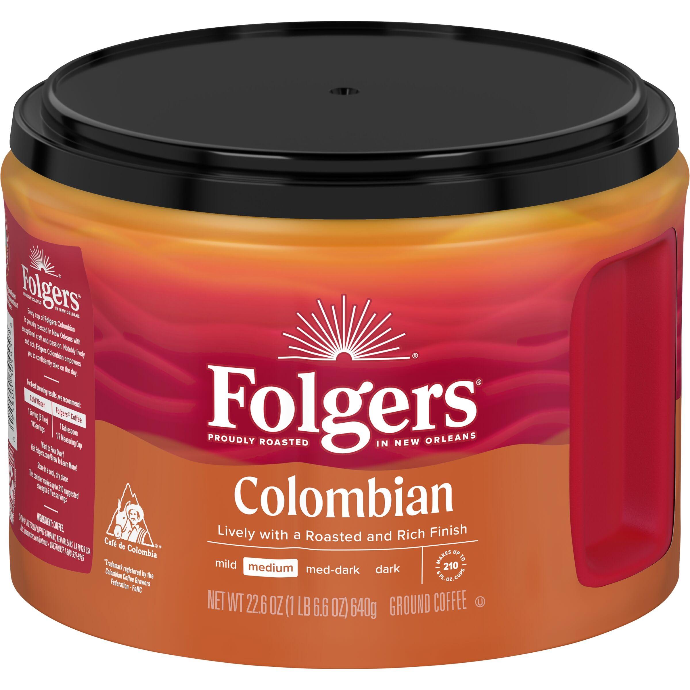 Folgers Folgers Colombian Medium Roast Ground Coffee, 22.6 Ounce