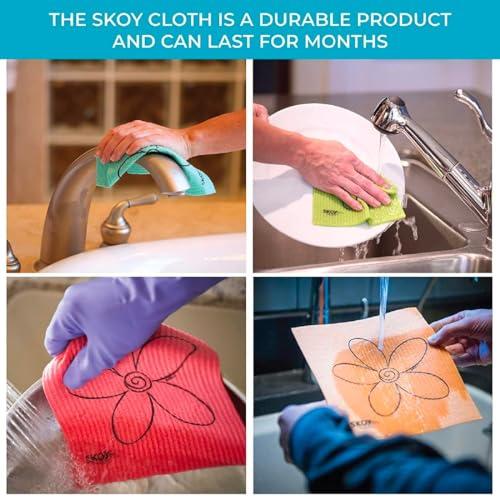 Skoy Skoy Cloth, 10-Pack Versatile Swedish Dishcloths for Kitchen and Household Use, Reusable Cleaning Cloths, Eco-Friendly, Dishwasher and Dryer-Safe, Children are The Future