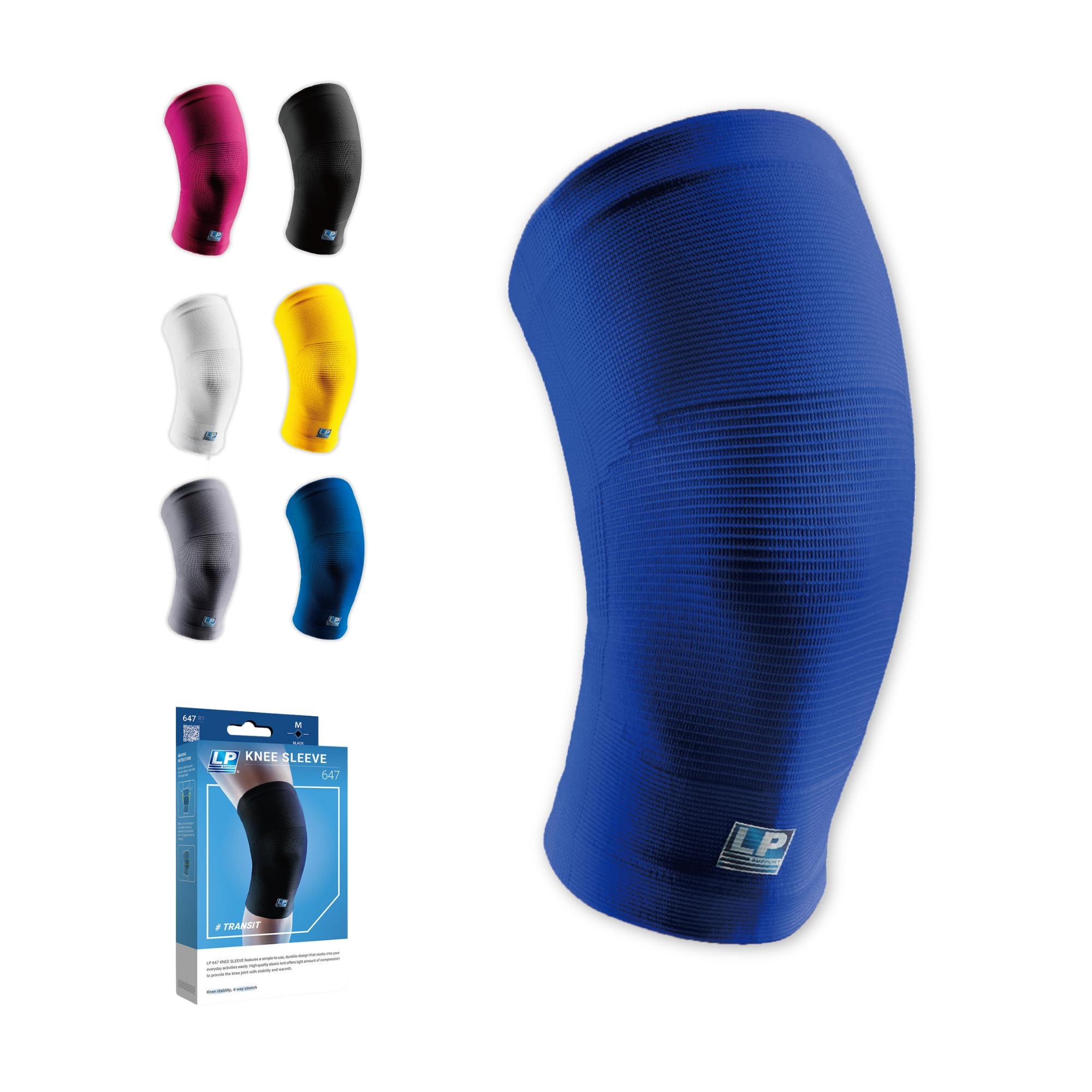 LP SUPPORT LP 647 Knee Brace For Arthritis Pain, Knee Pain Relief, Injury Recovery - Knee Sleeve For Weightlifting, Basketball, Hiking, Biking, Running, For Men Women (Blue, S, 1pcs)