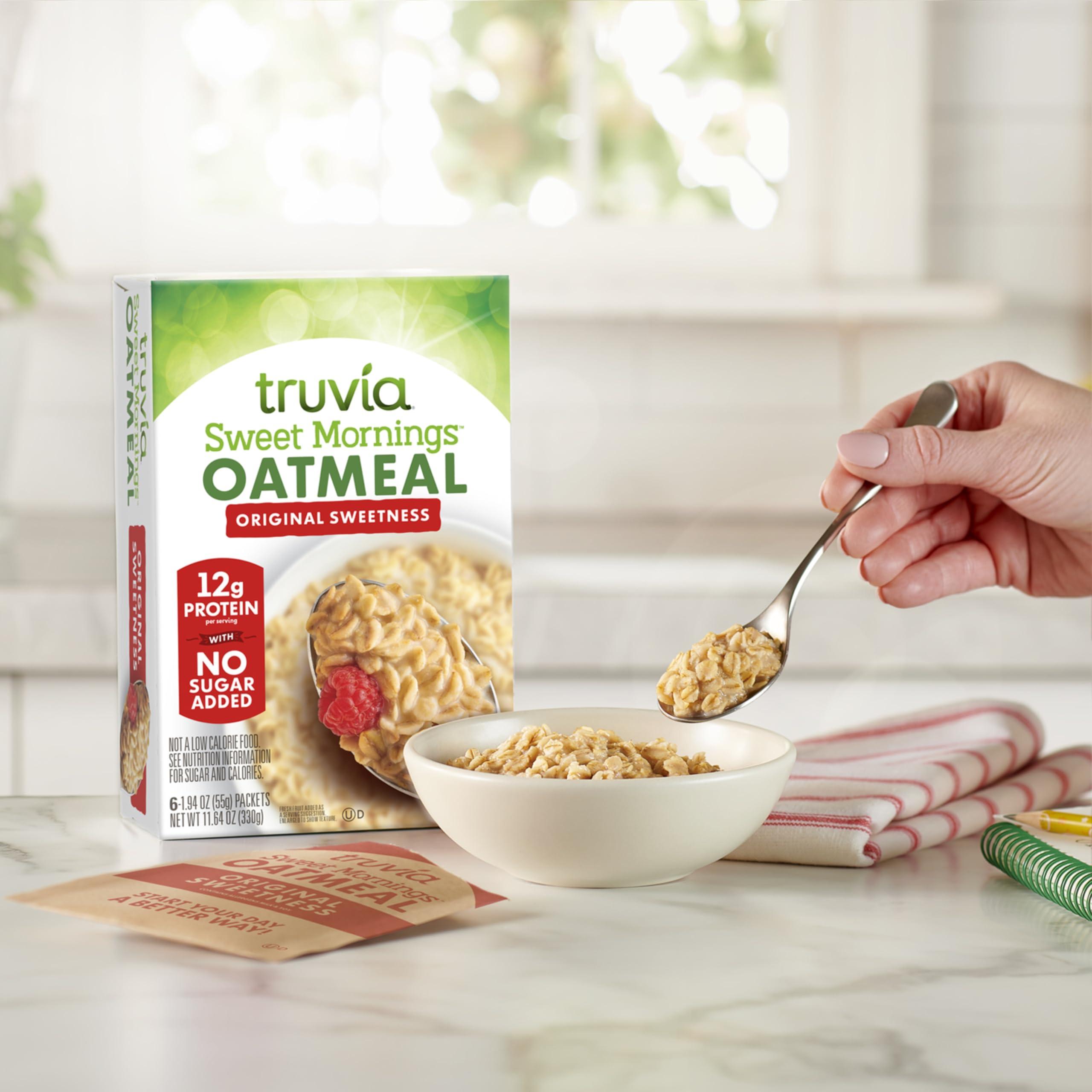 Truvia Truvia Sweet Mornings Original Instant Rolled Oat Oatmeal Packets, 12 G Protein, No Sugar Added (6 packets)