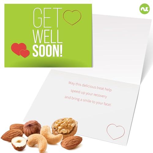 Nut Cravings NUT CRAVINGS Gourmet Collection - Get Well Soon Dried Fruit & Nuts Tower Gift Basket with Get Well Soon Ribbon (12 Assortments) Care Package Variety Tray, Kosher Snack Box