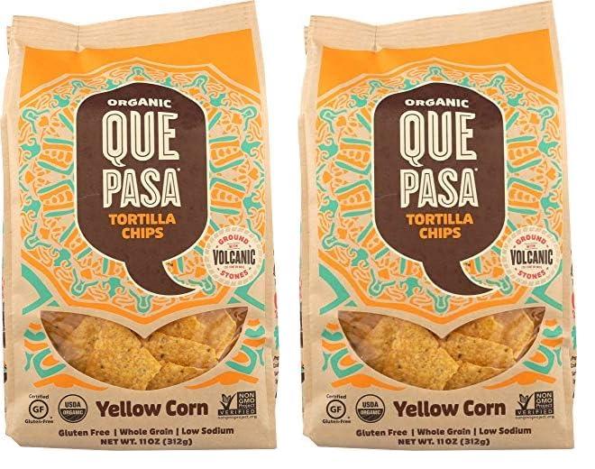 Que Pasa QUE PASA Organic Yellow Corn Tortilla Chips, 11 OZ (Pack of 2)