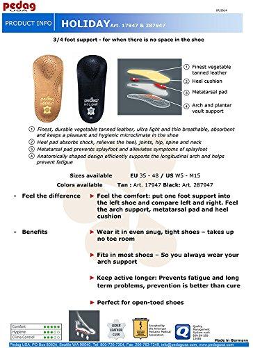 pedag Pedag Holiday | 3/4 Length Sheepskin Orthotic Inserts | Handmade in Germany | Arch Support | Metatarsal Pad | Heel Cushion | Fits Low Profile Tight Shoes | Tan | 1 Pair | US Women 10 / EU 40 US Men 7