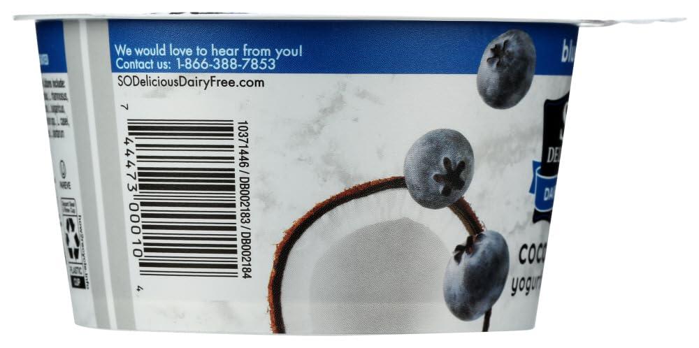 SO DELICIOUS So Delicious Dairy Free Coconut Milk Yogurt, Blueberry, 5.3 Ounce (Pack of 8)