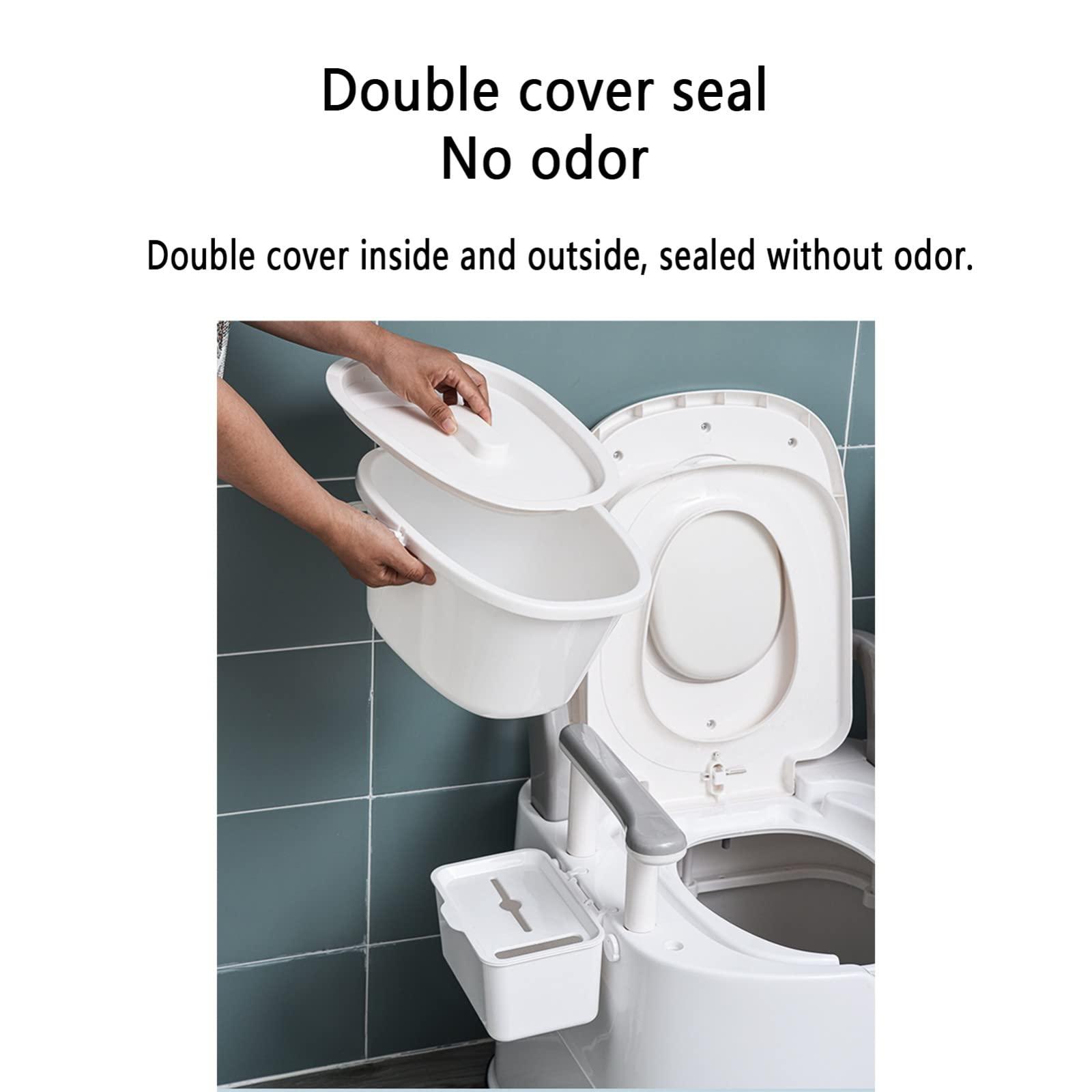 EKSED Commode Chair,Bedside Commodes,Adult Potty Chair for Seniors,Portable Toilets for Home Use,Suitable for People with Disabilities The Elderly,Shower Chair with Armrests and Tissue Box Easy Cleaning