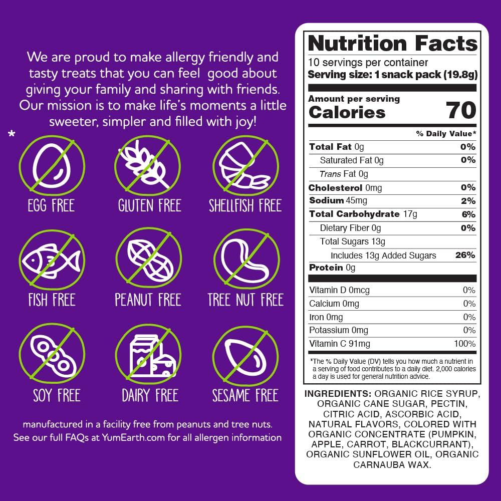YumEarth YumEarth Organic Fruit Snacks Box, 0.7 Ounce (Pack of 10)