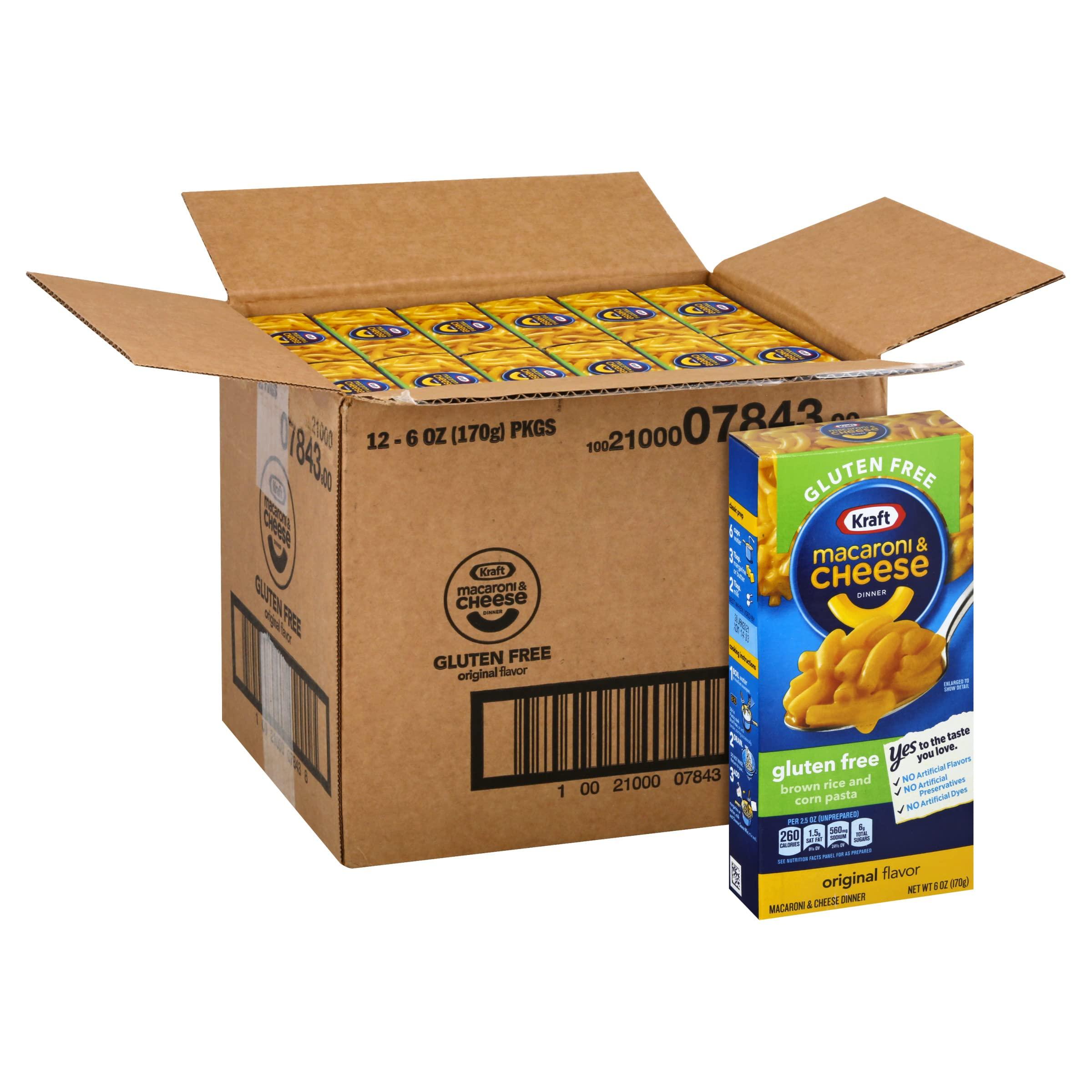 Kraft Kraft Gluten Free Original Macaroni & Cheese Dinner (12 ct Pack, 6 oz Boxes)