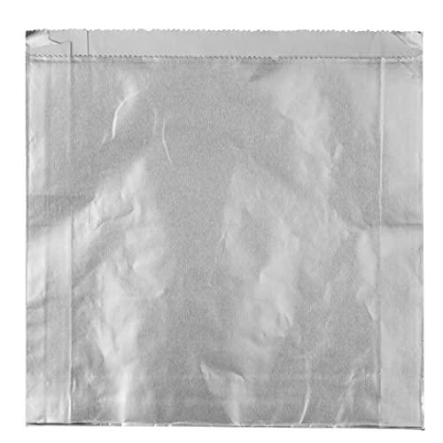 Restaurantware Restaurantware Bag Tek 7.9 x 1.7 x 7.9 Inch Foil Lined Bags 100 Greaseproof Foil Food Wrappers - Freezable Non-Vented Silver Foil Paper Hot Sandwich Bags Keeps Food Warm For Hot And Cold Foods