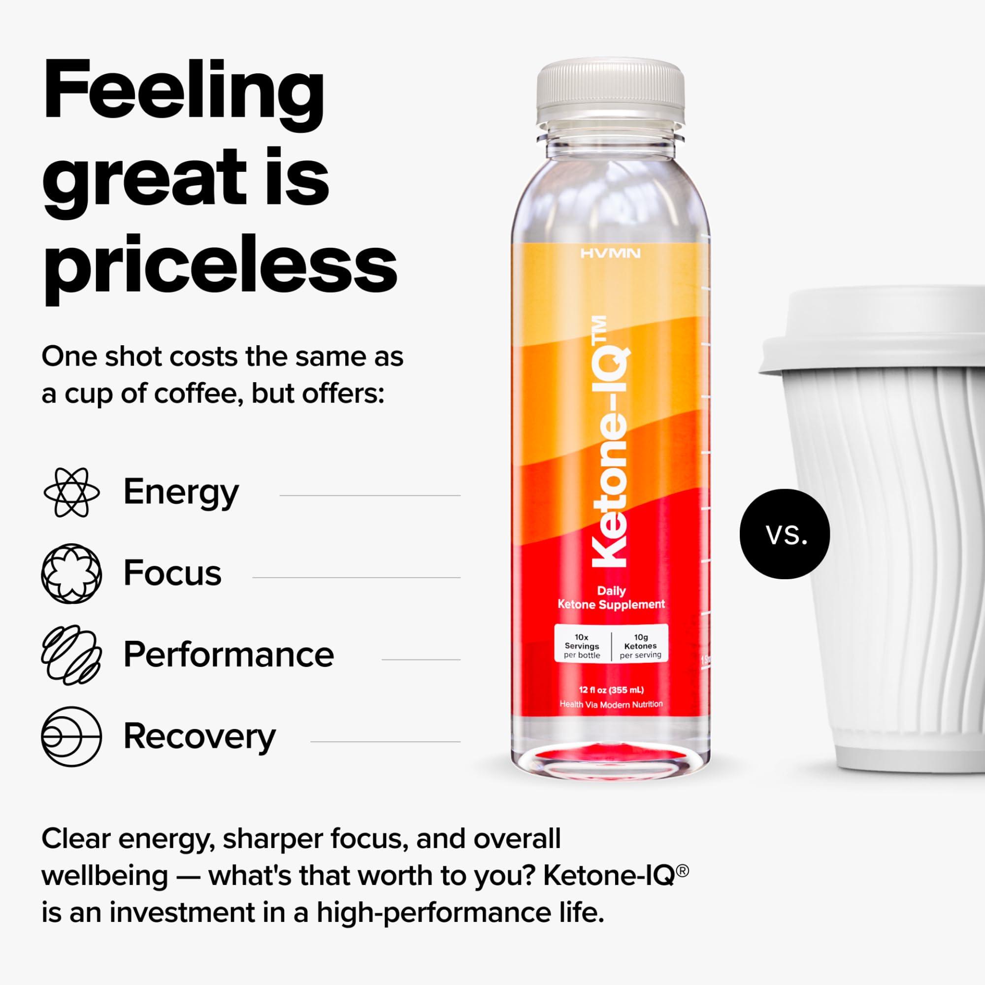 H.V.M.N. Ketone-IQ - Get Your Fuel from Ketones. No Sugar, No Salt, No Caffeine. 30 Servings of Drinkable, to Rapidly Elevate Ketone Levels. New & Improved Formulation!