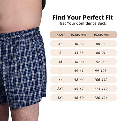 TIICHOO TIICHOO Incontinence Underwear for Men Washable Urinary Incontinence Boxer with Front Fly Regular Absorbency Mens Leak Proof Underwear 2 Pack(Medium, Blue Plaid)