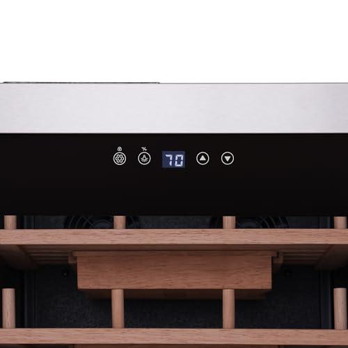 NewAir NewAir x Boveda 500 Count Electric Humidor, Spanish Cedar Shelves with Temperature Control, Cigar Humidor Box with Built-In Boveda Humidity Control in Stainless Steel