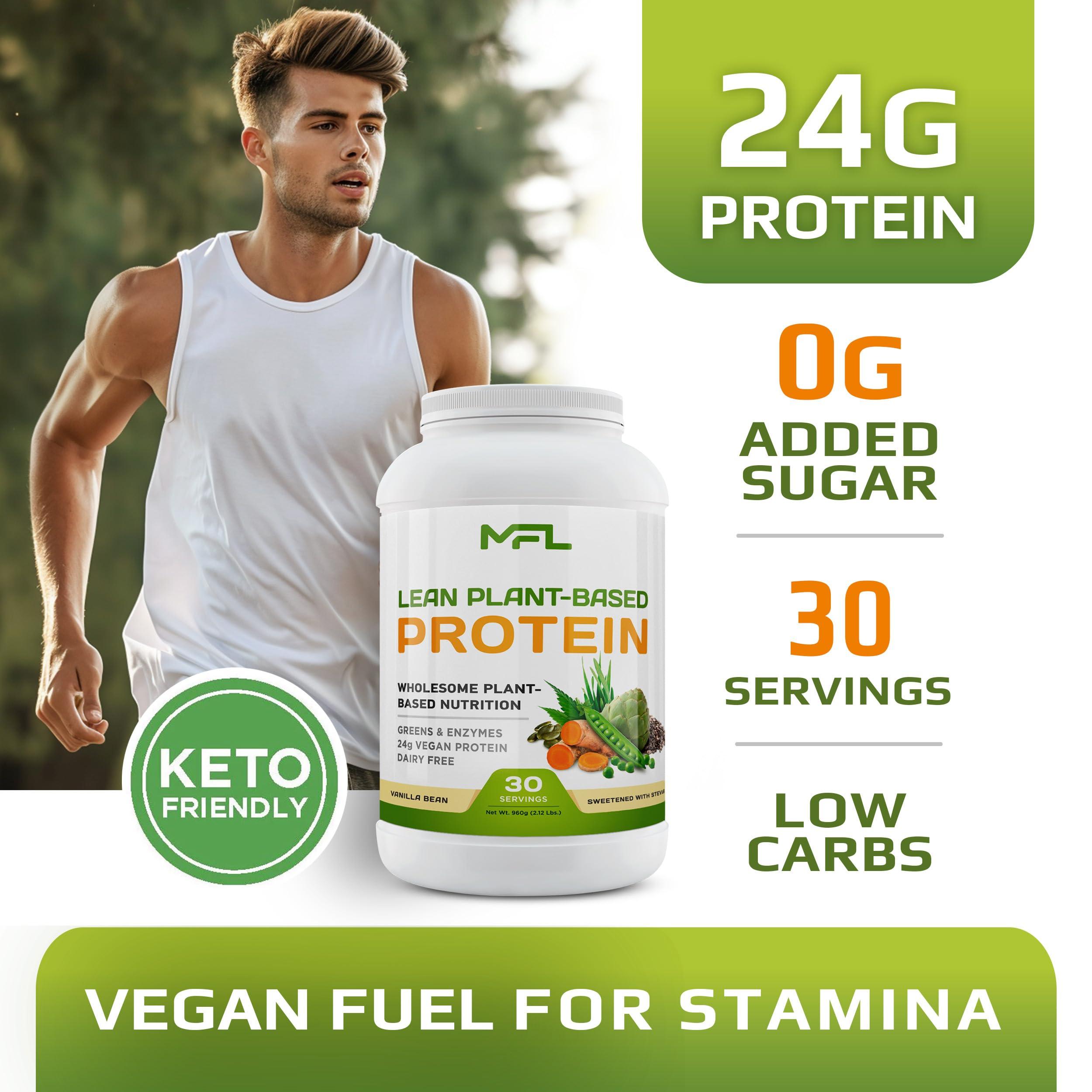 MUSCLE FOOD LABS MUSCLE FOOD LABS MFL Vegan, Plant-Based Protein Powder l Gluten Free l Non Dairy l Non GMO l Lactose Free lKeto-Friendly |2.12 lbs (Vanilla Bean)