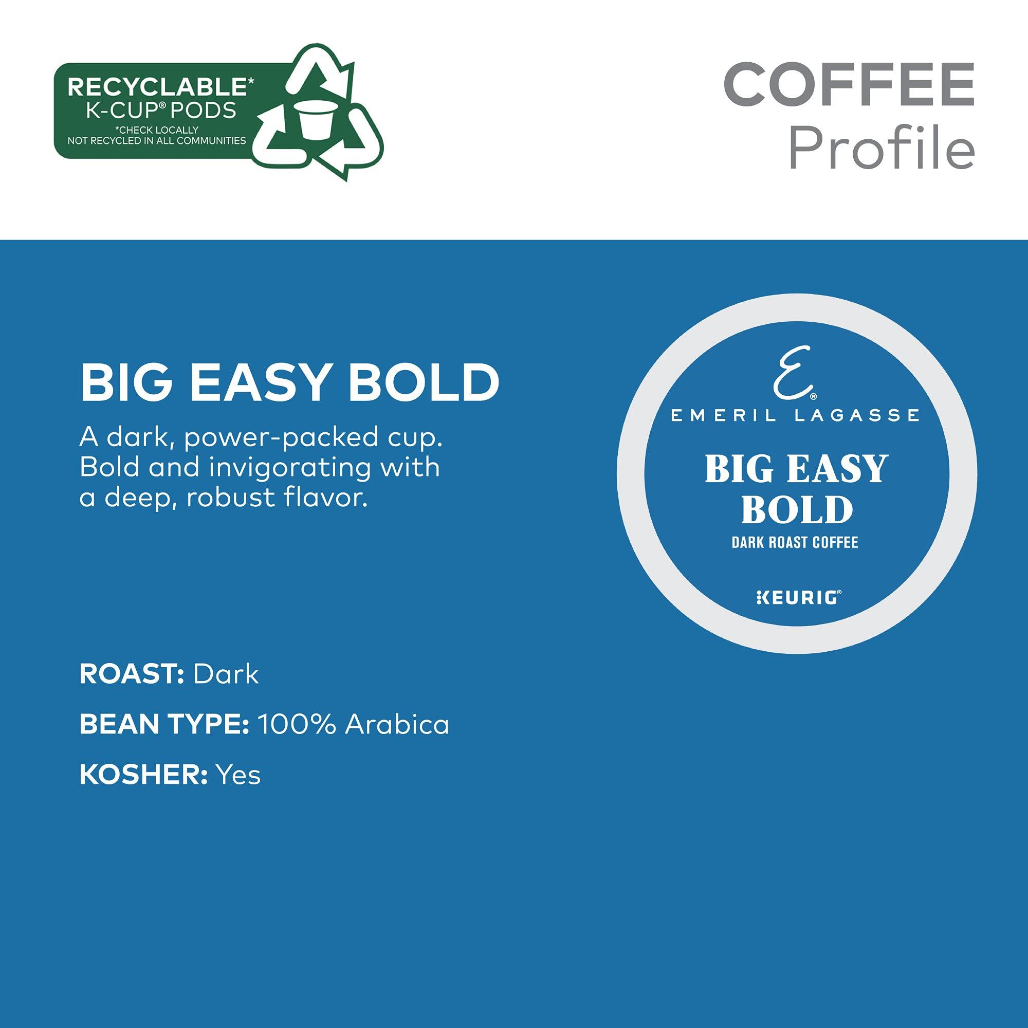 Emeril Lagasse Emeril Big Easy Bold Single-Serve Keurig K-Cup Pods, Dark Roast Coffee Pods, 48 Count (Pack of 2)