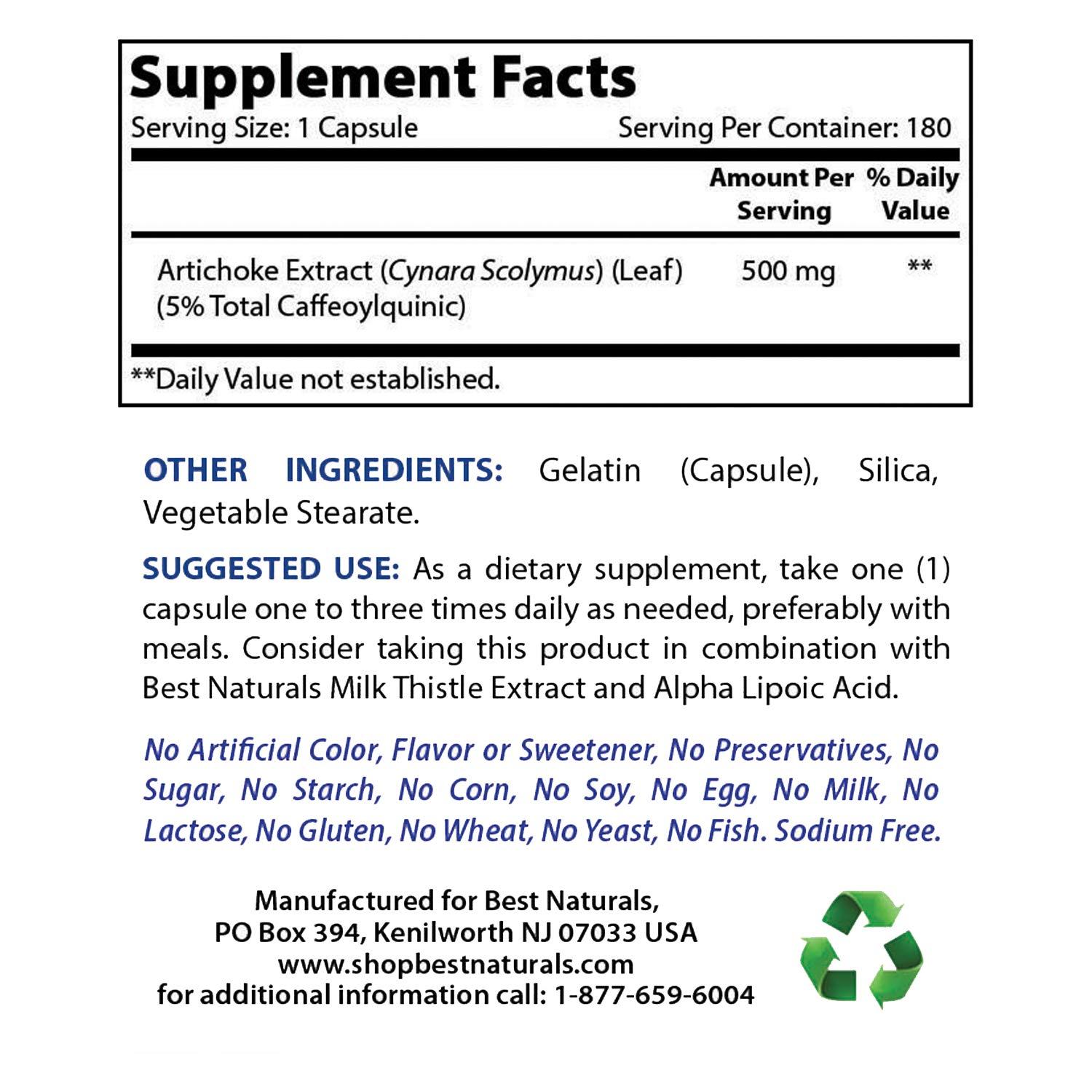 Best Naturals Artichoke Extract 10000 mg & Turmeric Curcumin 1500mg/Serving with Bioperine